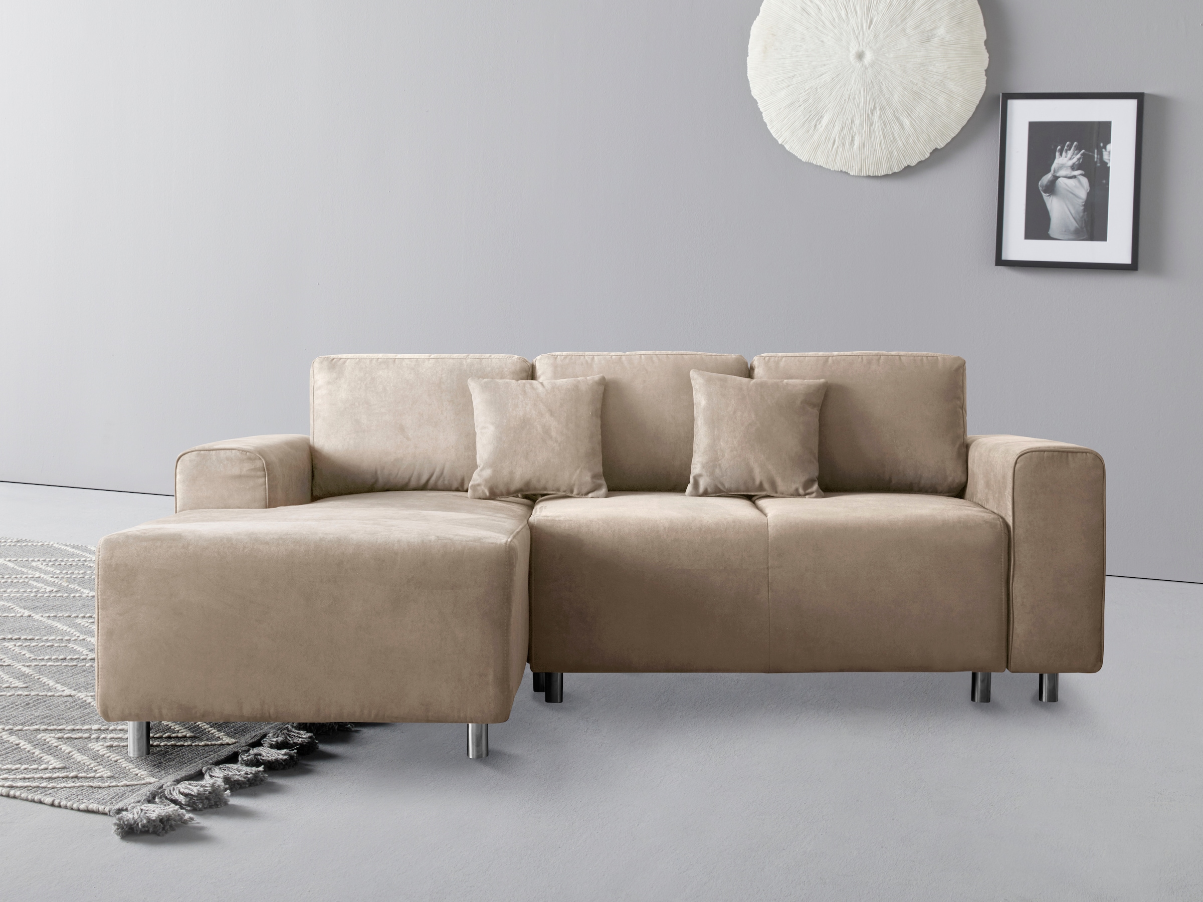 Home affaire Ecksofa "Györ", L-Form, wahlweise mit Bettfunktion und Bettkas günstig online kaufen