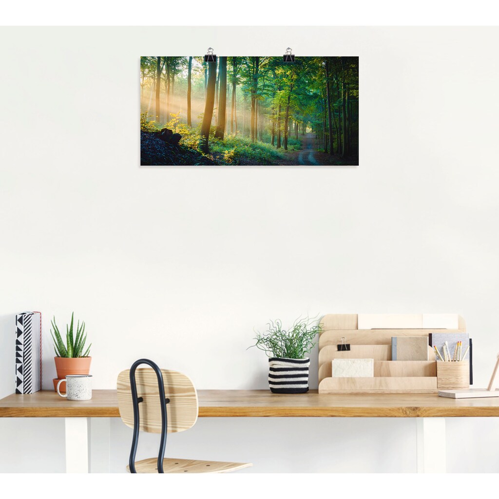 Artland Wandbild »Herbstmorgen im Wald«, Waldbilder, (1 St.)