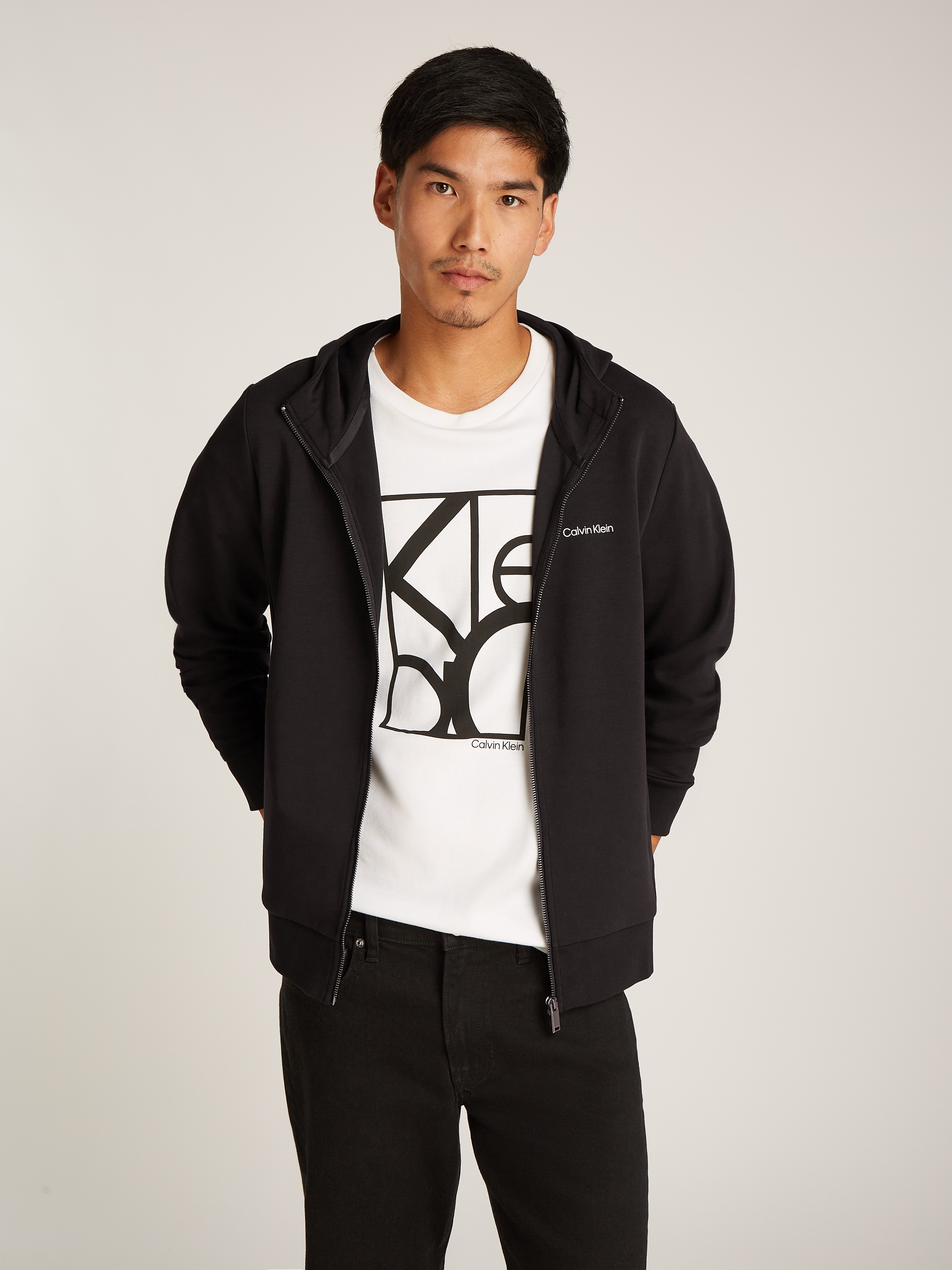 Calvin Klein Sweatjacke "MICRO LOGO REPREVE HOODIE JACKET", mit Logoschrift günstig online kaufen