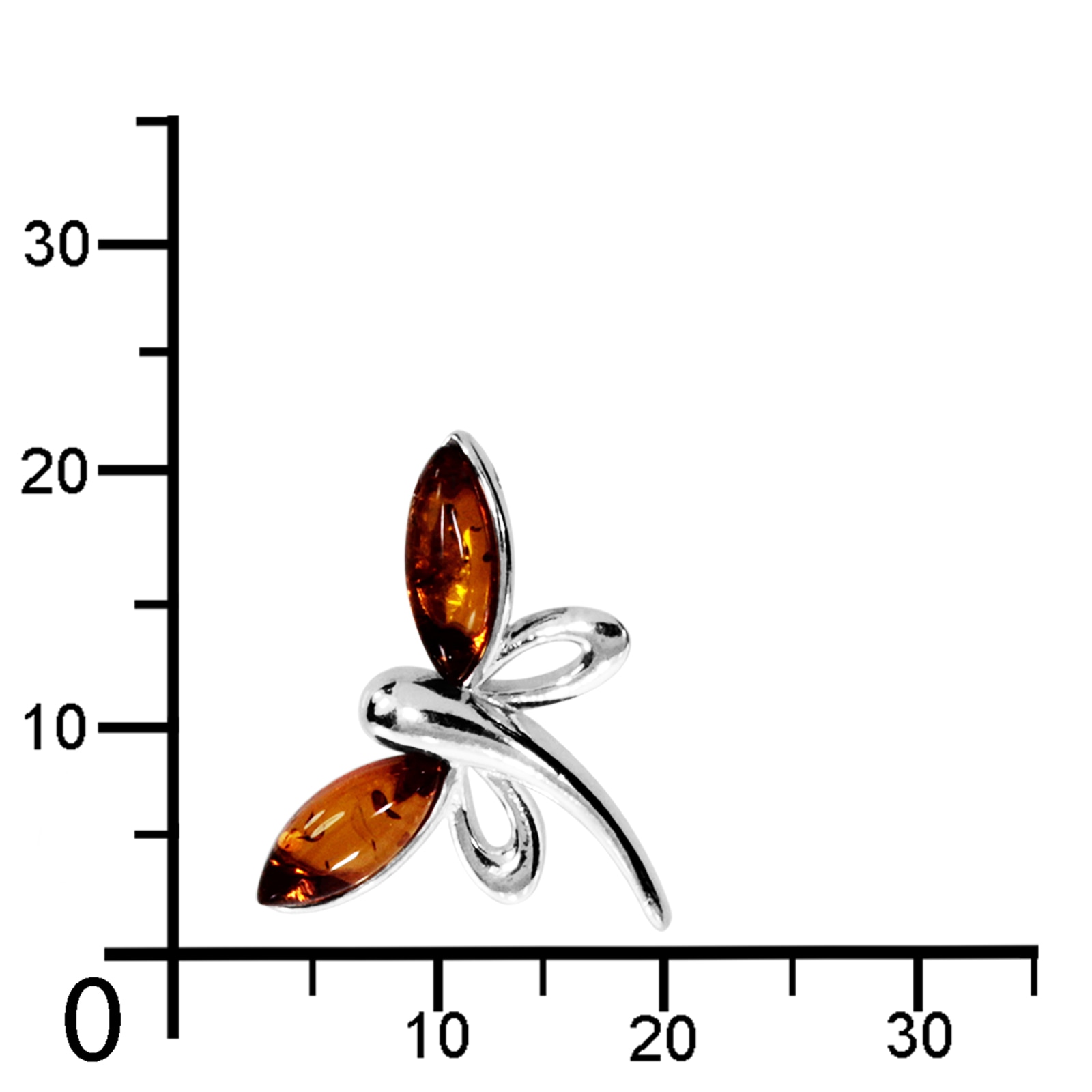 OSTSEE-SCHMUCK Kettenanhänger »- Gleiter-Schmetterling - Silber 925/000 - Bernstein«