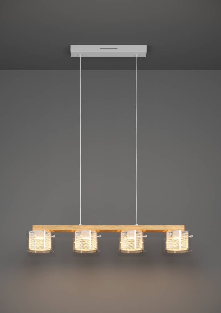 EGLO Hängeleuchte »PORTICO-Z«, 4 flammig, Leuchtmittel LED-Modul | LED fest integriert, FSCM70HB, ZigBee, App und Sprachsteuerung Alexa, RGB, dimmbar