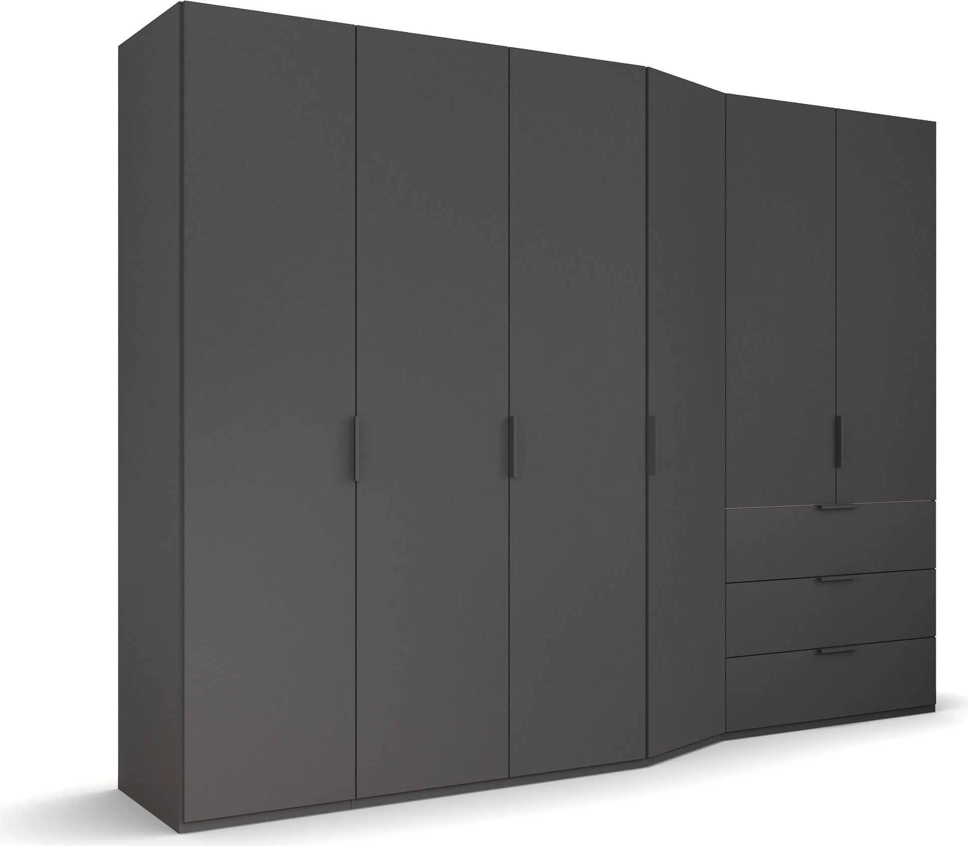 rauch "Kleiderschrank Schrank Garderobe Wäscheschrank WAVE" Breiten 247/297 cm, Höhe 222 cm, inkl. SOFT-CLOSE-FUNKTION, in 2 unterschiedlichen Tiefen, mit Soft-Close Funktion MADE IN GERMANY