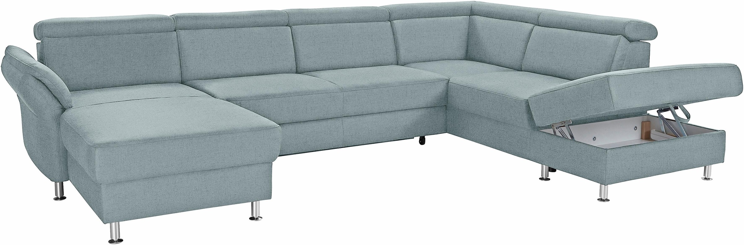 sit&more Wohnlandschaft »Avignon U-Form«, wahlweise mit Bettfunktion und Stauraum, inklusive Kopfteilverstellung