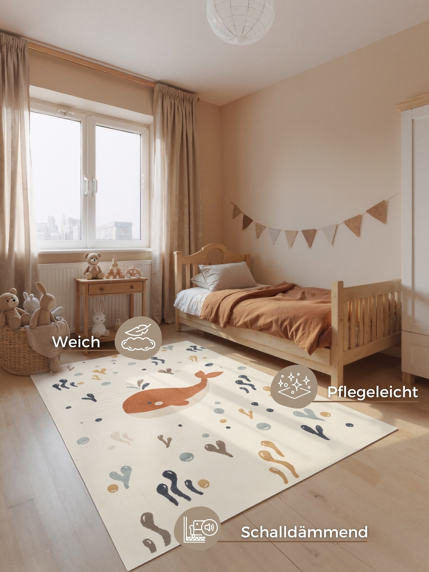 Hanse Home Moby Kids Rug Cream Multicolor 120x170cm 2