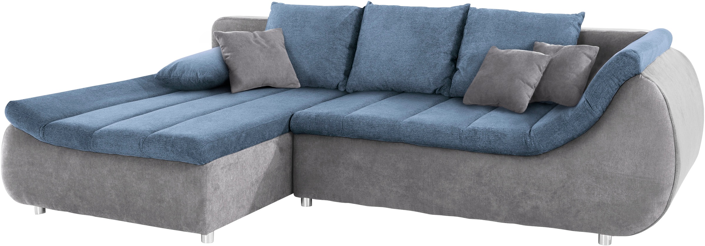 INOSIGN Ecksofa »Imola, elegant und modern, aktuelle Steppung im Sitz, bequem, L-Form«, frei im Raum stellbar, wahlweise mit Bettfunktion und Bettkasten