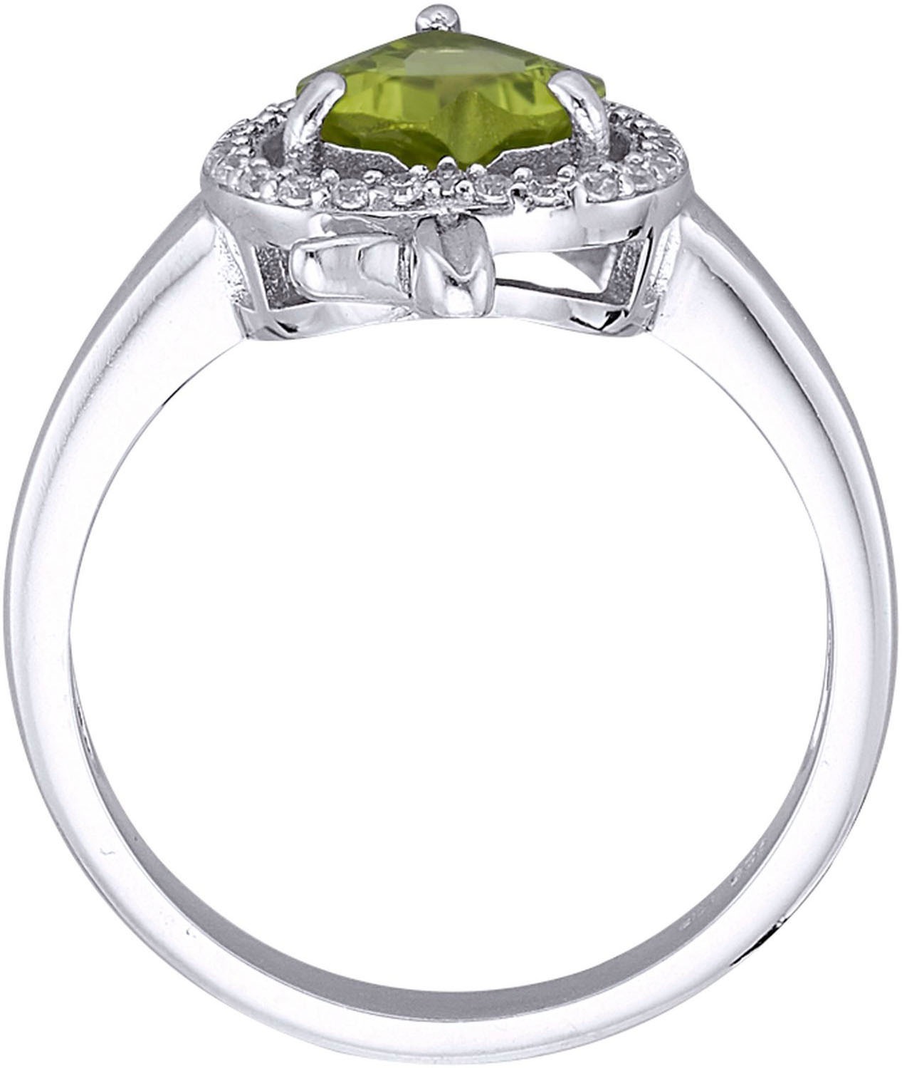 Firetti Fingerring »Schmuck Geschenk Silber 925 Damenring Ring Apfel Herz«, mit Peridot, Zirkonia (synth.)
