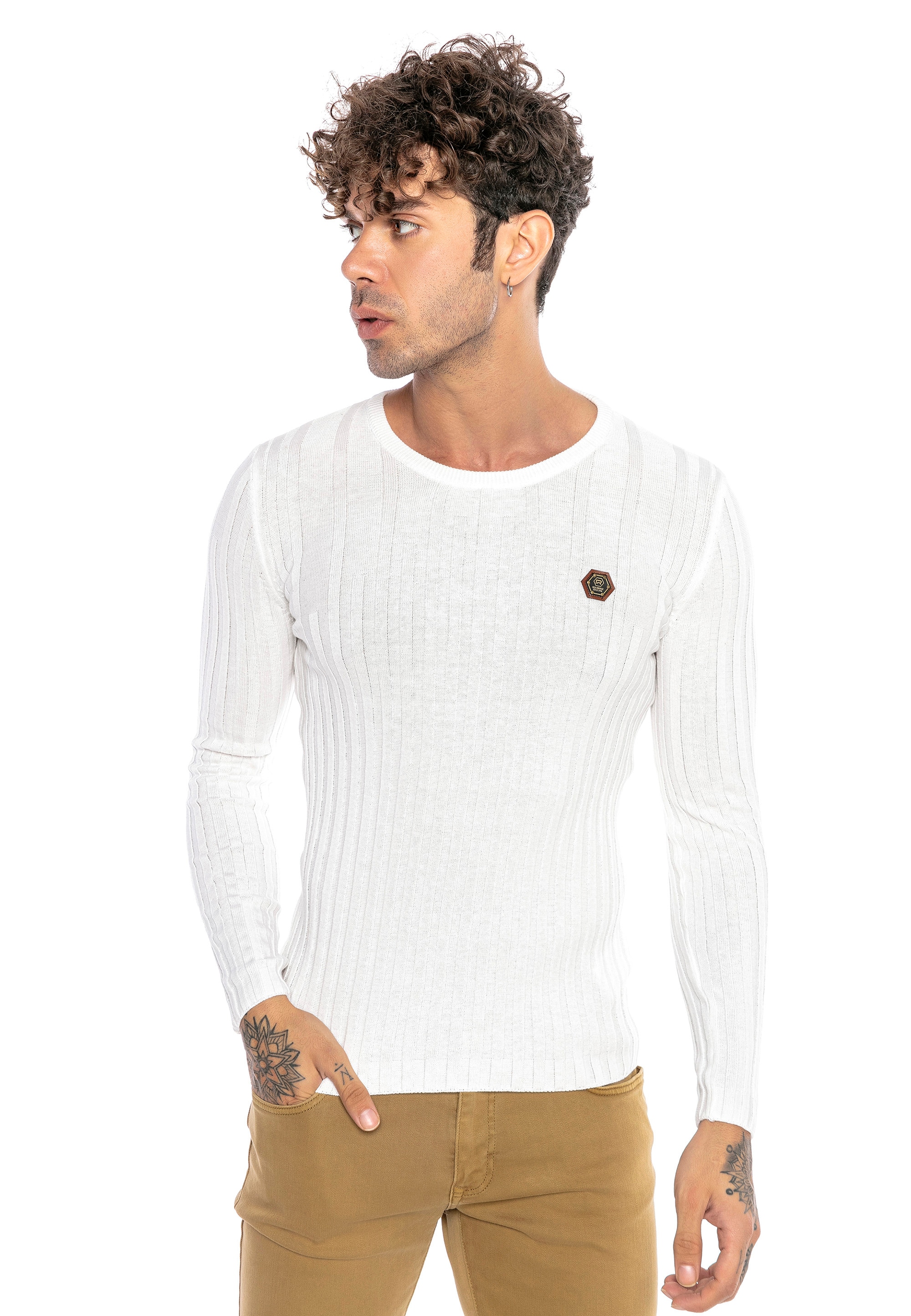 RedBridge Strickpullover »Broken Arrow«, mit breitem Rippstrickmuster