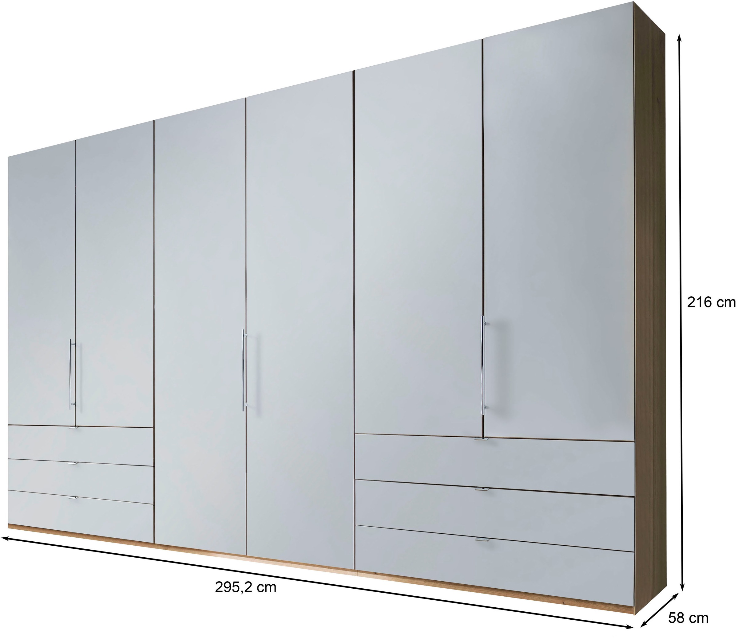 WIEMANN Falttürenschrank »Loft, in stilvoller Optik, Made in Germany«, widerstandsfähige Glasfronten, geräuscharme Türen, mit Panoramaöffnung