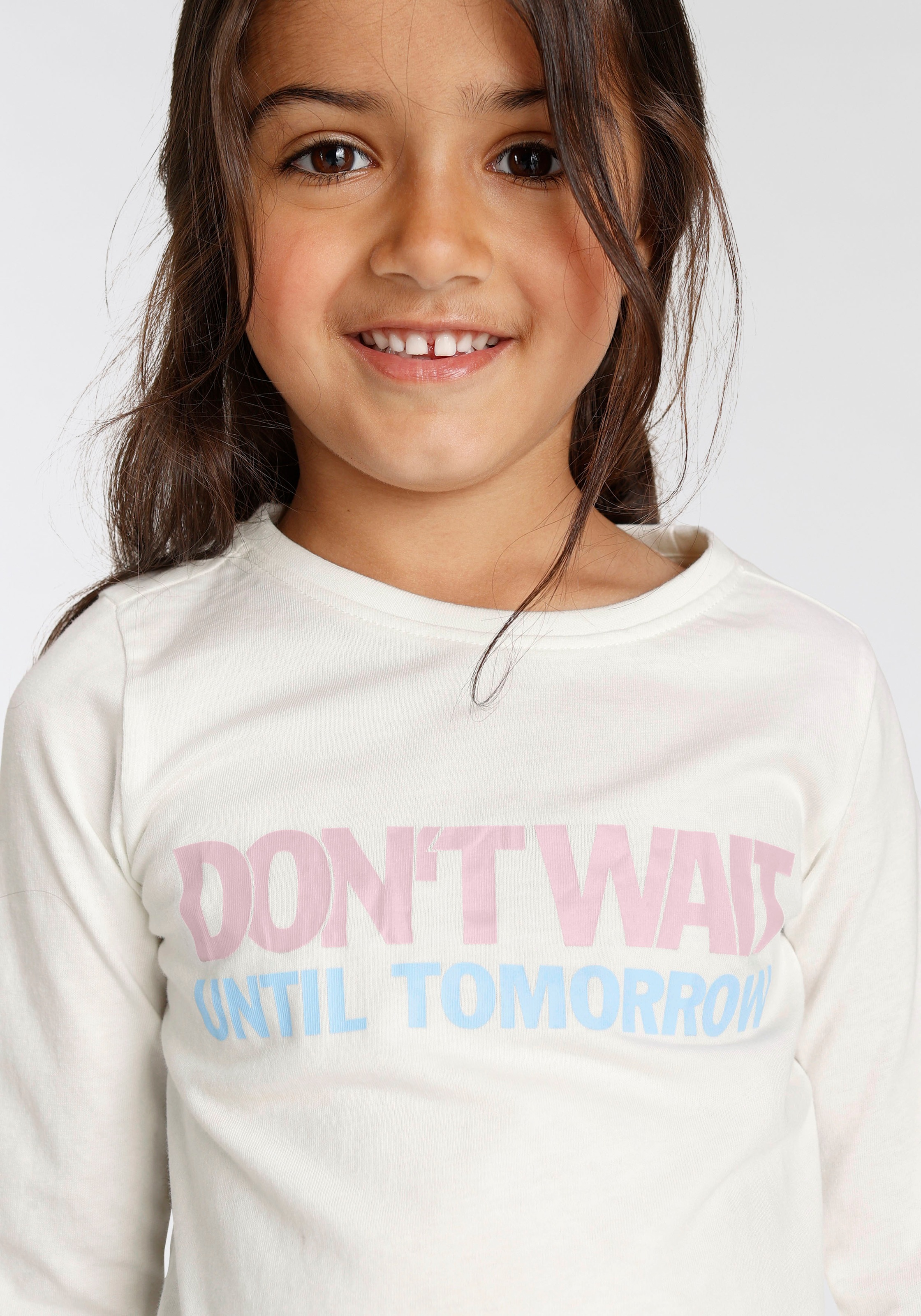 KIDSWORLD Langarmshirt »Tomorrow bestellen now!«, tlg.), | Basic Form (Packung, starts BAUR 2