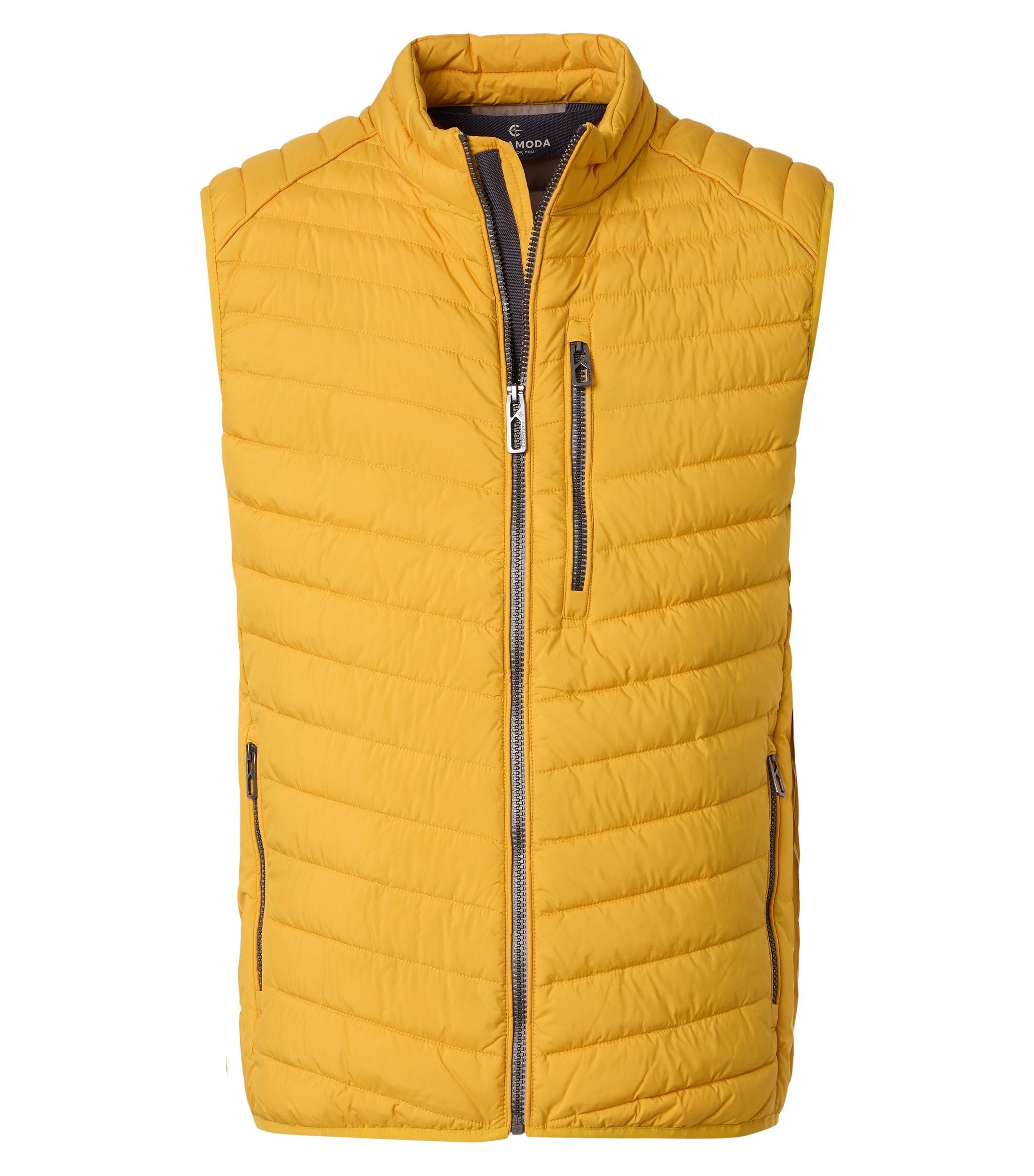 Steppweste CASAMODA "CASAMODA Steppweste uni", Herren, Gr. M, gelb, 100% Polyester, Westen Steppweste