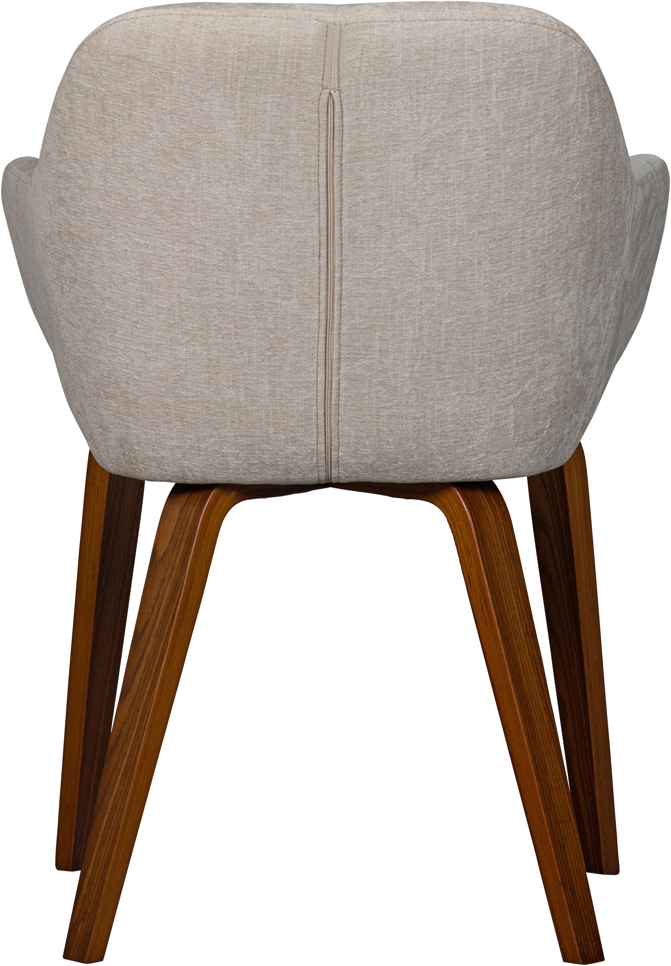 WOOOD Esszimmerstuhl »Base mit Velvet-Melange-Bezug, B 58 x T 58 x H 80 cm« (Set) 2 Stk.Walnussfurnier-Gestell, Armlehnen integriert, Tragkraft 100 kg
