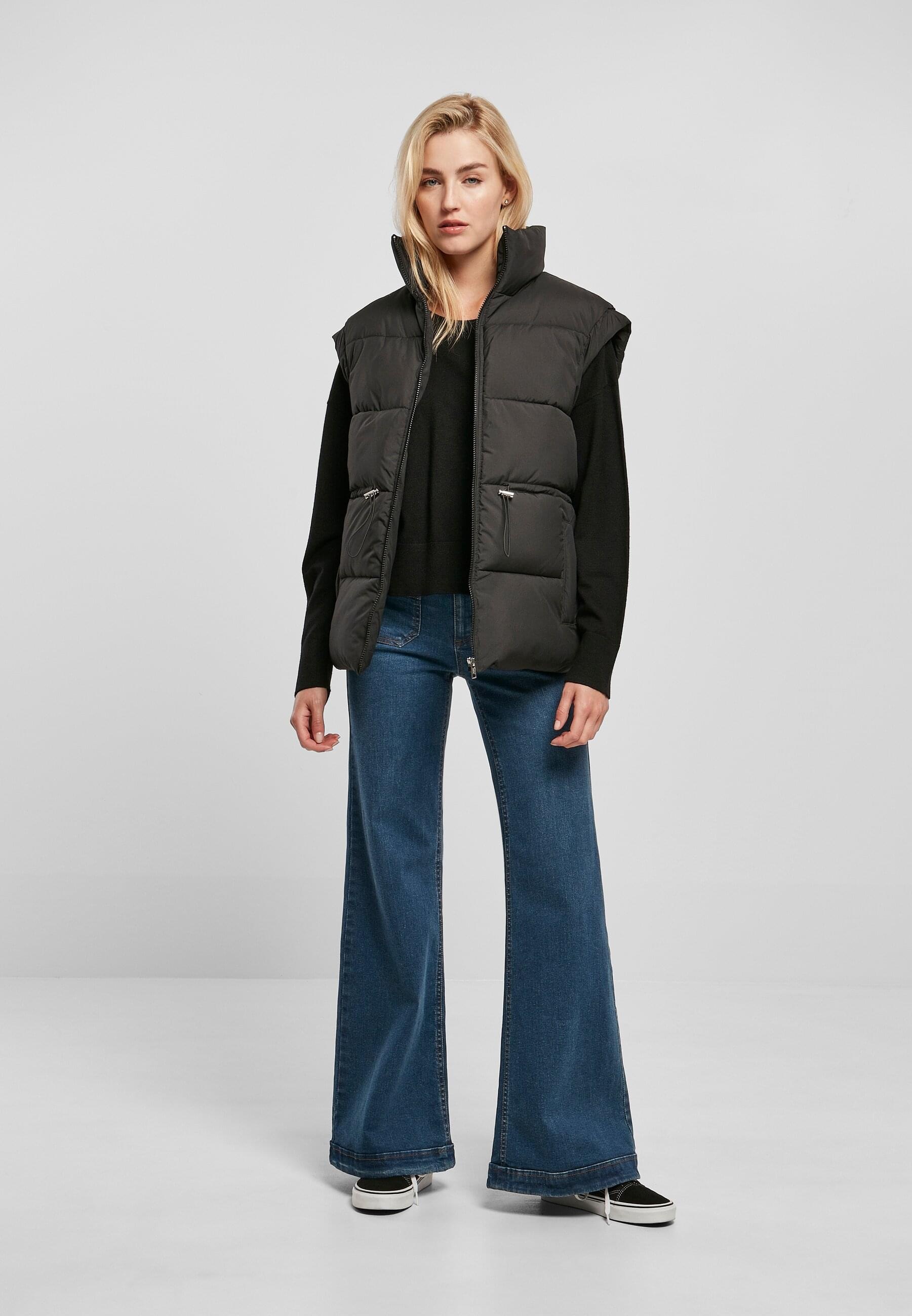 URBAN CLASSICS Jerseyweste »Urban Classics Damen Ladies Waisted Puffer Vest«, (1 tlg.)