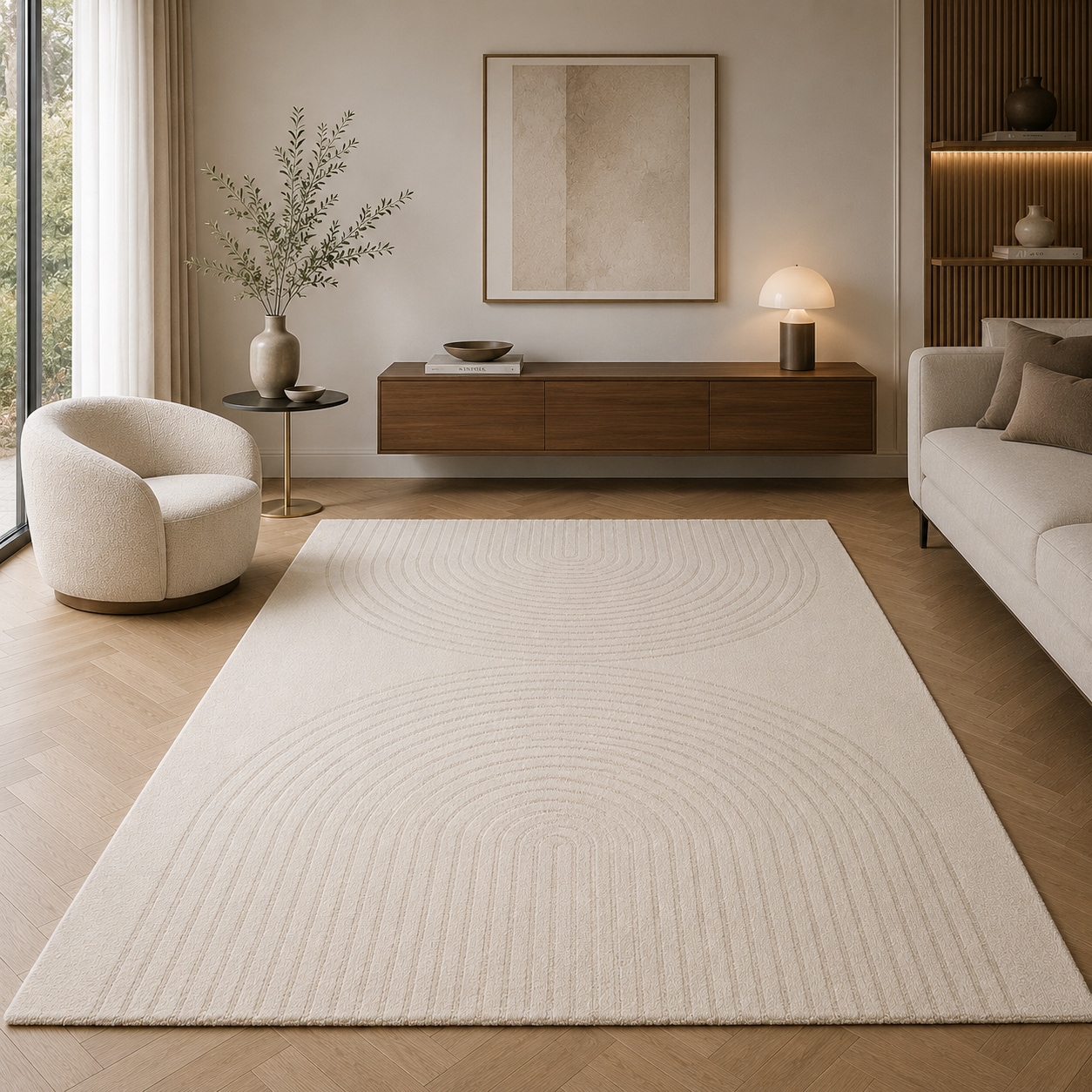 OTTO home Designteppich "Soft Dune in Standard- und Premium-Qualität, 3D Optik/Hoch-Tief Effekt" rechteckig moderner Wohnzimmer Teppich, hohe Flordichte und angenehm weich
