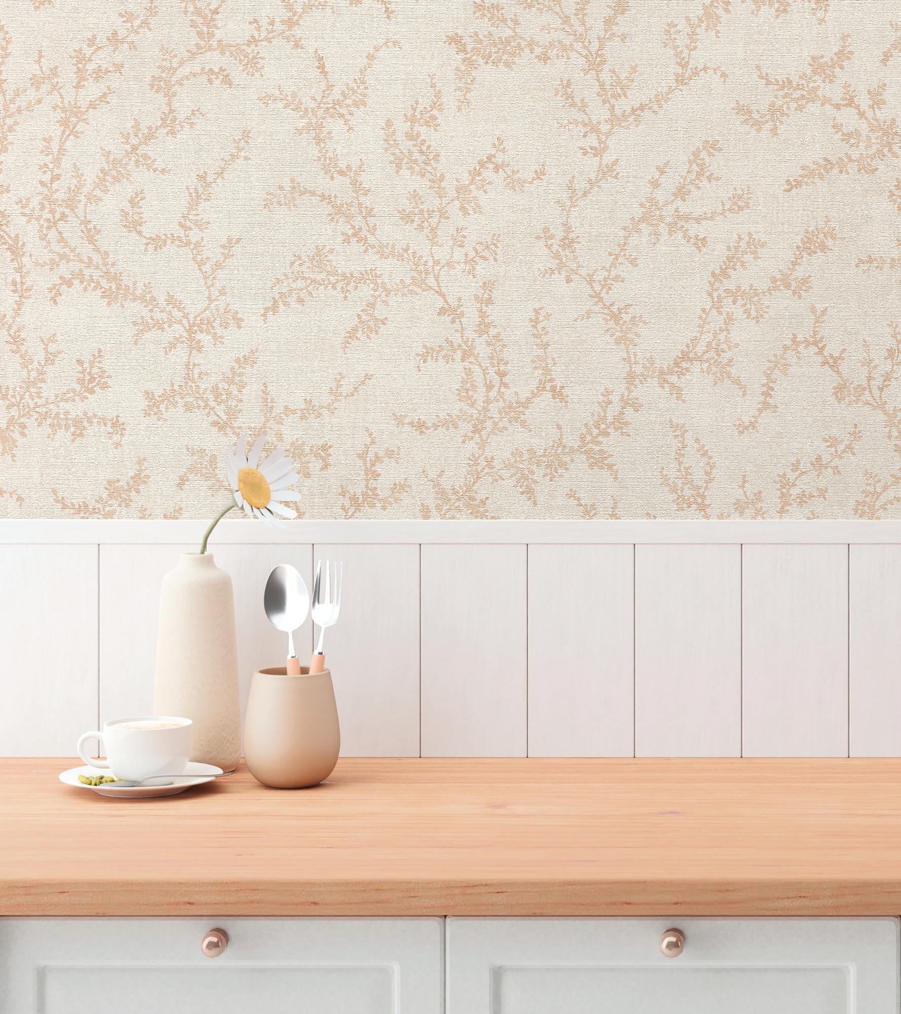 A.S. Création Vliestapete »mit floralem Muster stilvolle Wände« matt strukturiert Elegante Vliestapete mit feinem Blumenmuster