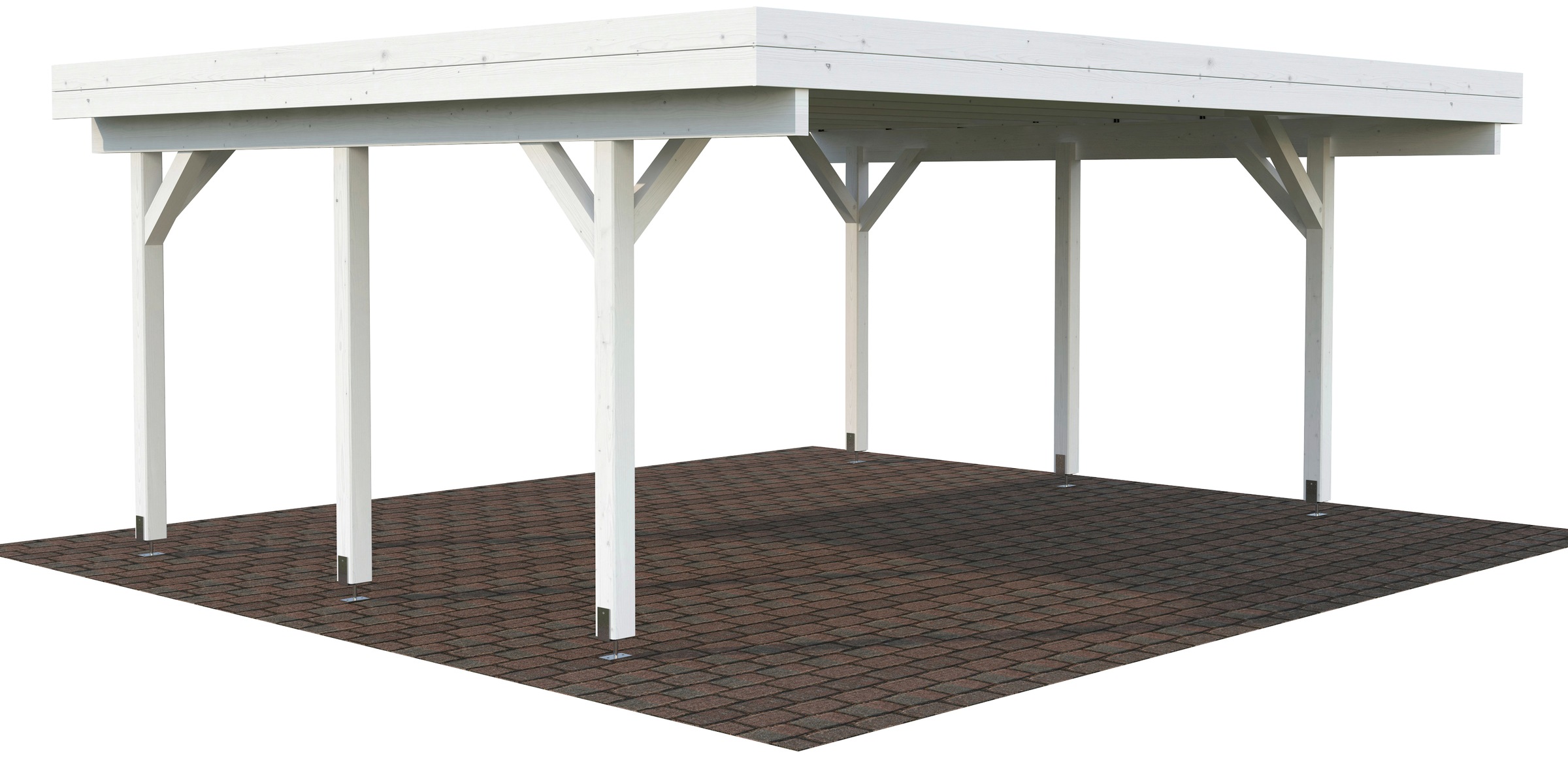 Palmako Doppelcarport »Karl«, Holz, weiß