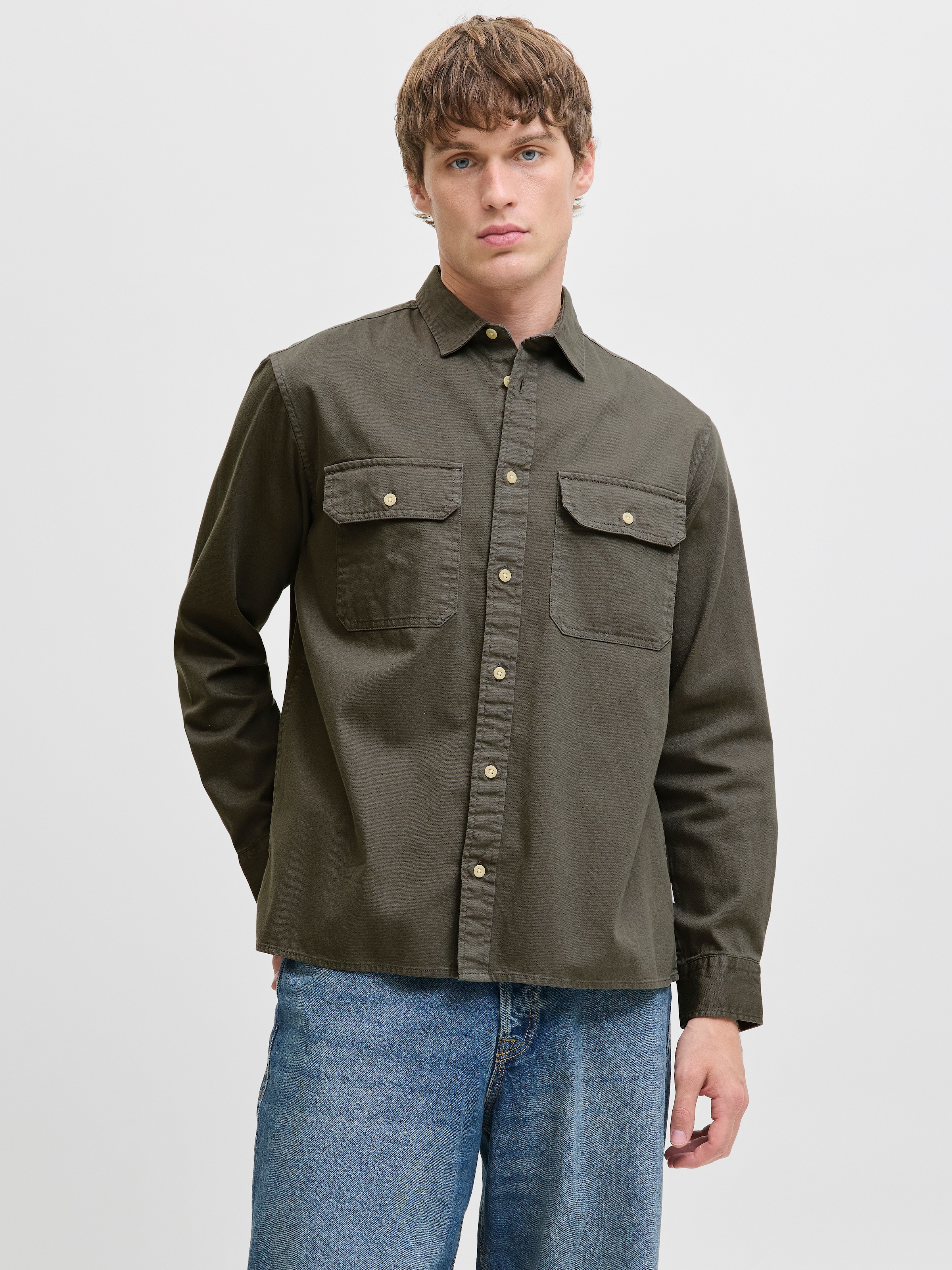 Jack & Jones Langarmhemd "JJETRAVIS SHIRT LS NOOS", mit Brusttaschen günstig online kaufen