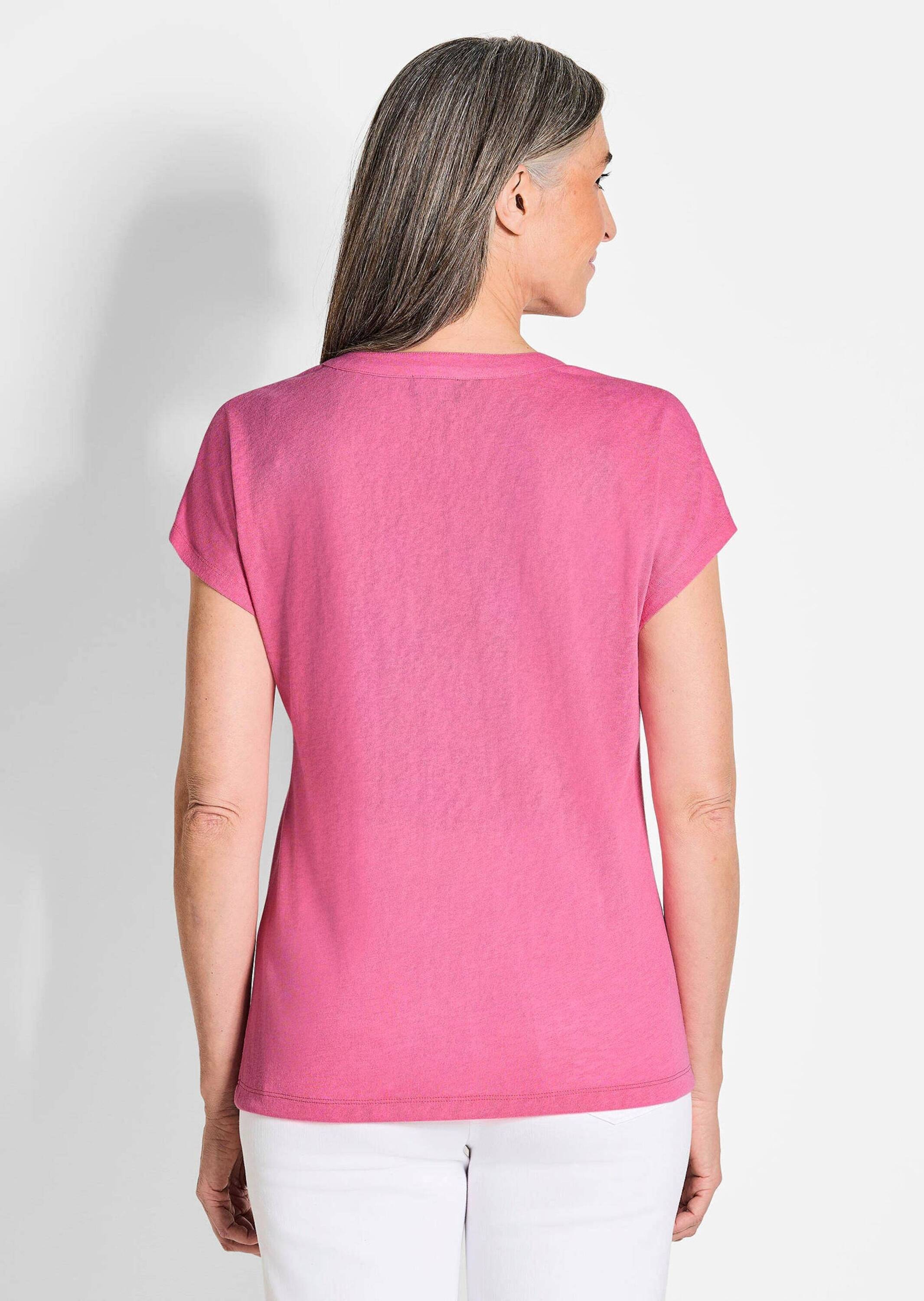GOLDNER Kurzarmshirt »Luftiges Basicshirt mit V-Ausschnitt«