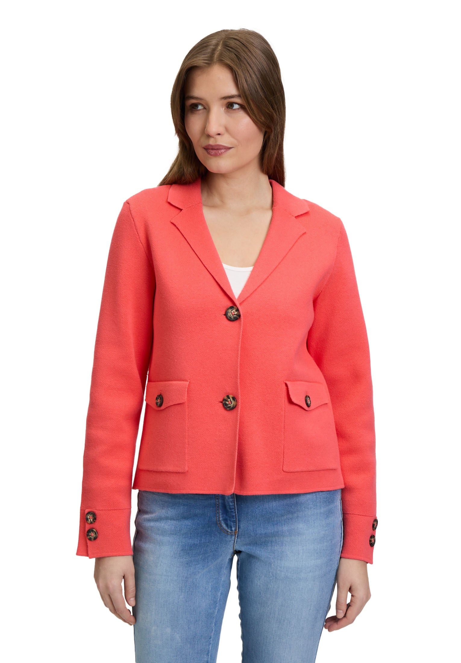 Betty Barclay Strickjacke "Damen Strickblazer mit aufgesetzten Taschen" 1 S günstig online kaufen