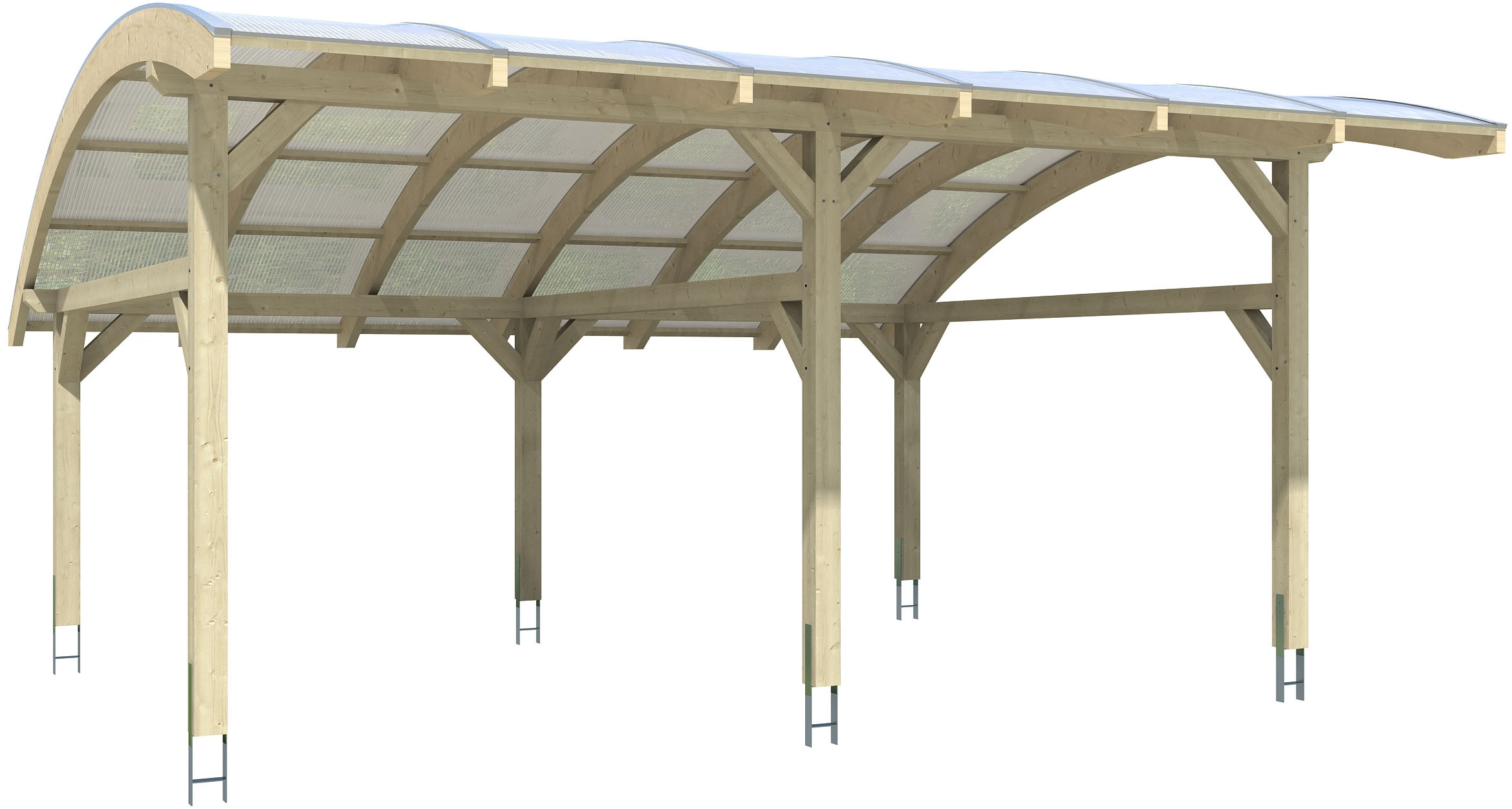 Skanholz Doppelcarport »Schwaben«, Leimholz, Fichte, 285 cm, Eiche hell, 648x630cm