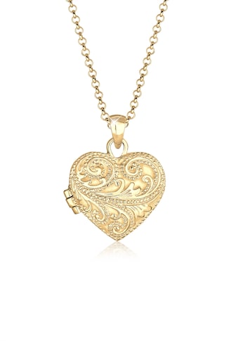 Kette mit Anhänger »Herz Ornament Amulett Medaillon Liebe 925 Silber«
