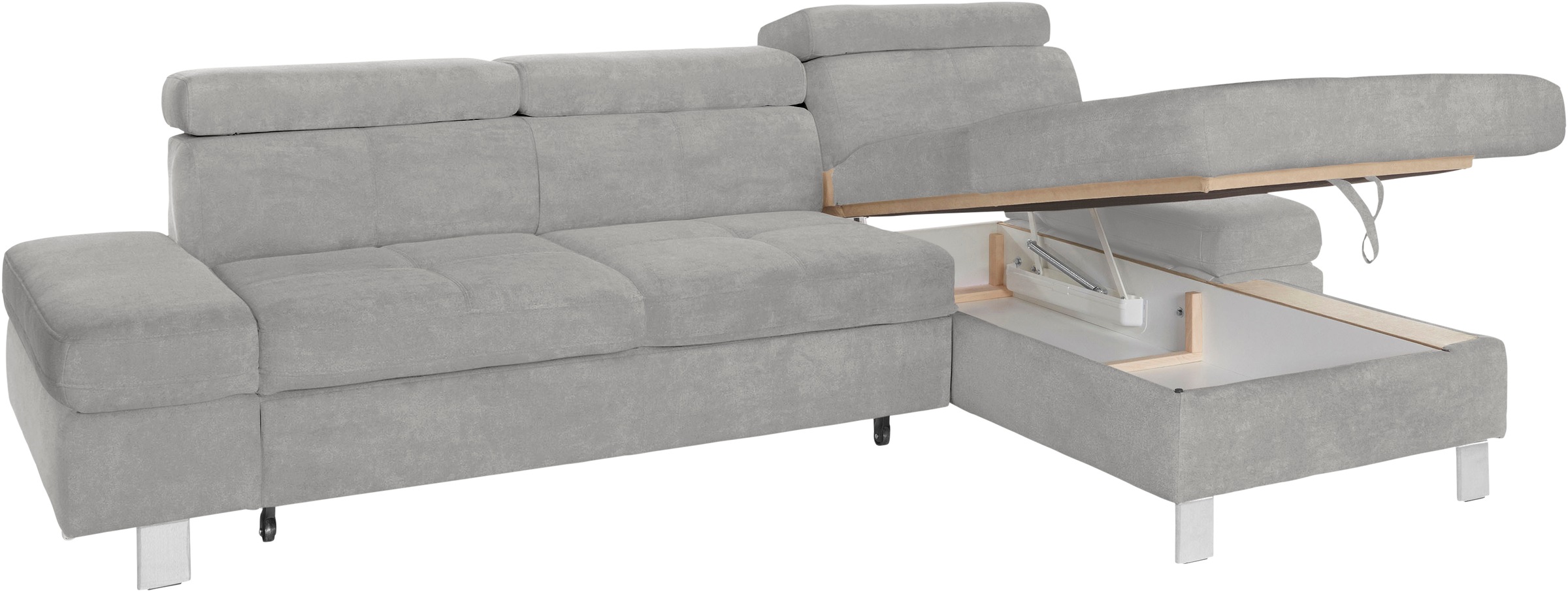 exxpo - sofa fashion Ecksofa »Fiji, hochwertige Detailverarbeitung im Sitz und Rücken, L-Form«, bequem durch Kopf- und Armteilverstellung, wahlweise mit Bettfunktion