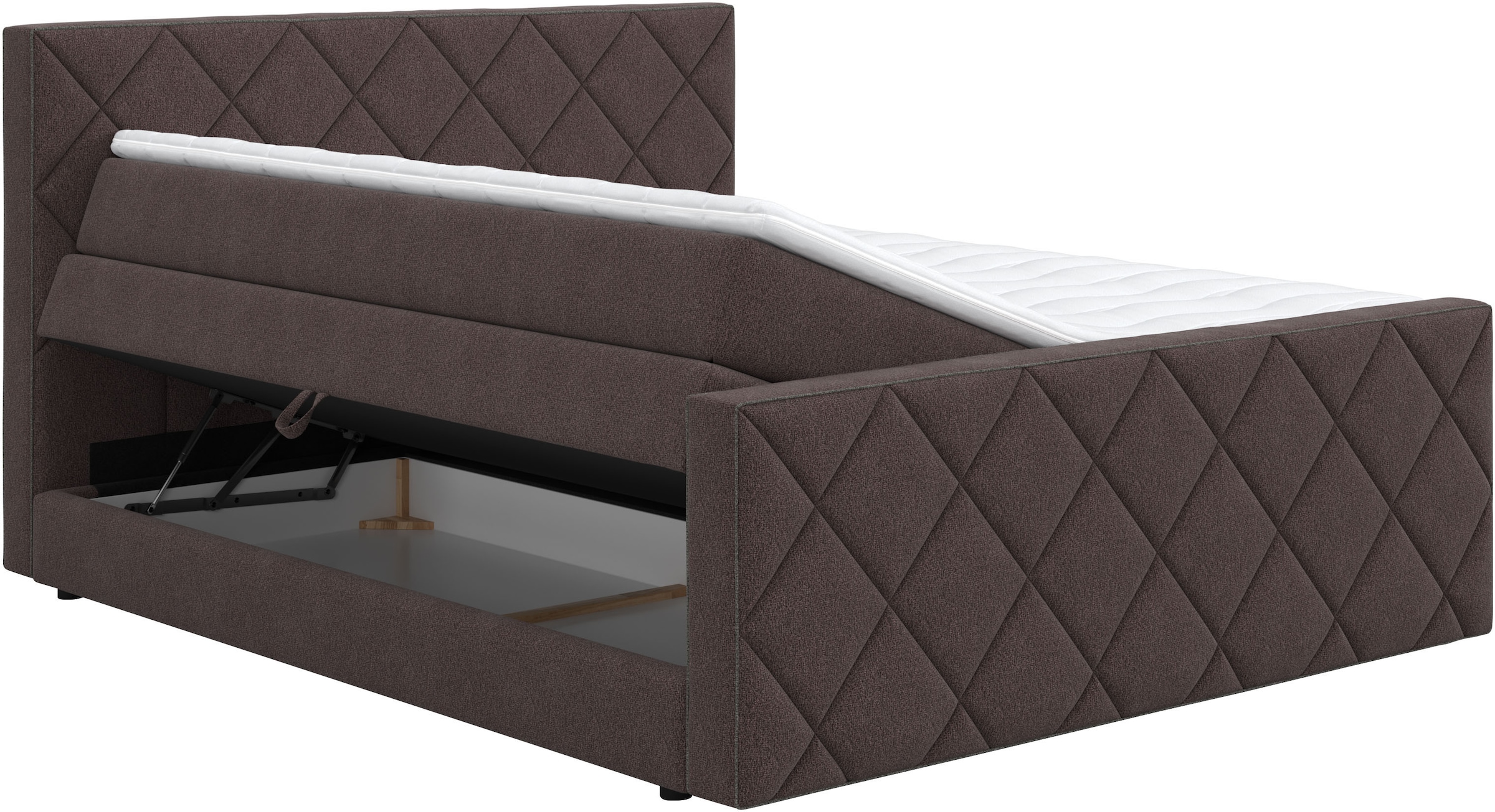 COTTA Boxspringbett »Tower inkl. Bettkasten, mit Keder in abgesetzter Farbe« in verschiedenen Breiten, Härtegraden und Farben erhältlich