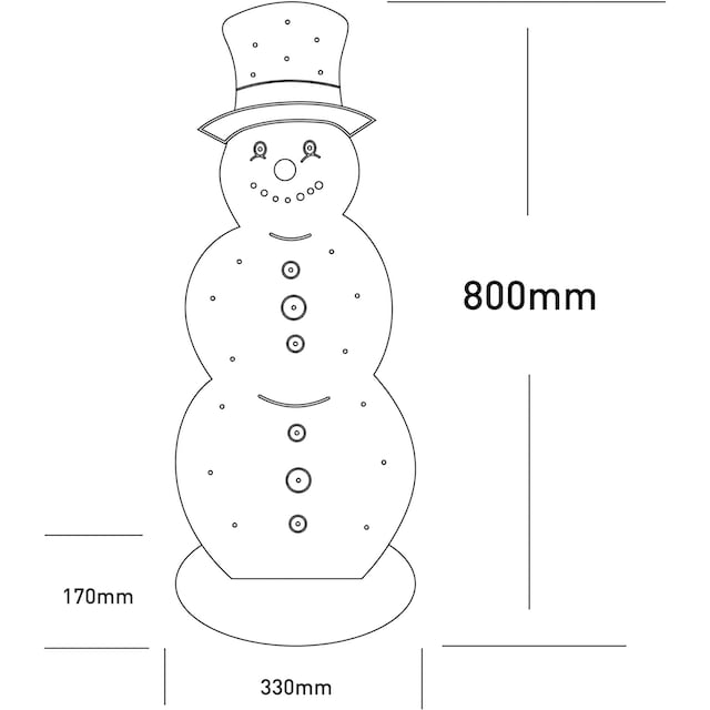 näve LED Dekoobjekt »Snowy, Weihnachtsdeko aus Holz«, Schneemann aus Holz,  inkl. Timer, Höhe ca. 80 cm, Batteriebetrieb bestellen | BAUR