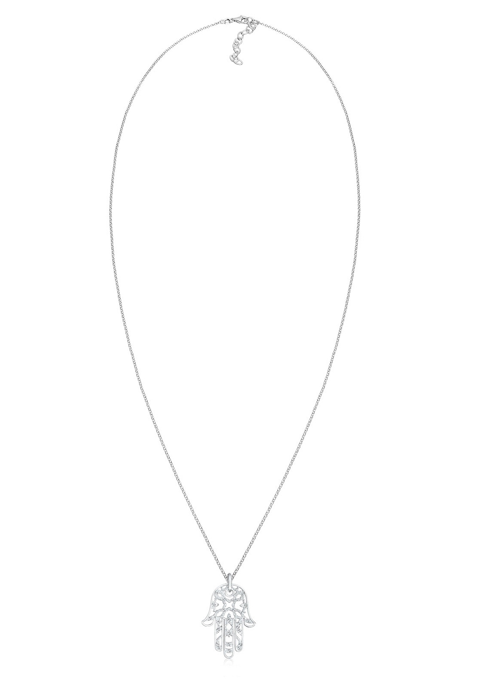 Elli Premium Collierkettchen »Hamsa Hand der Fatima Kristalle 925 Silber«