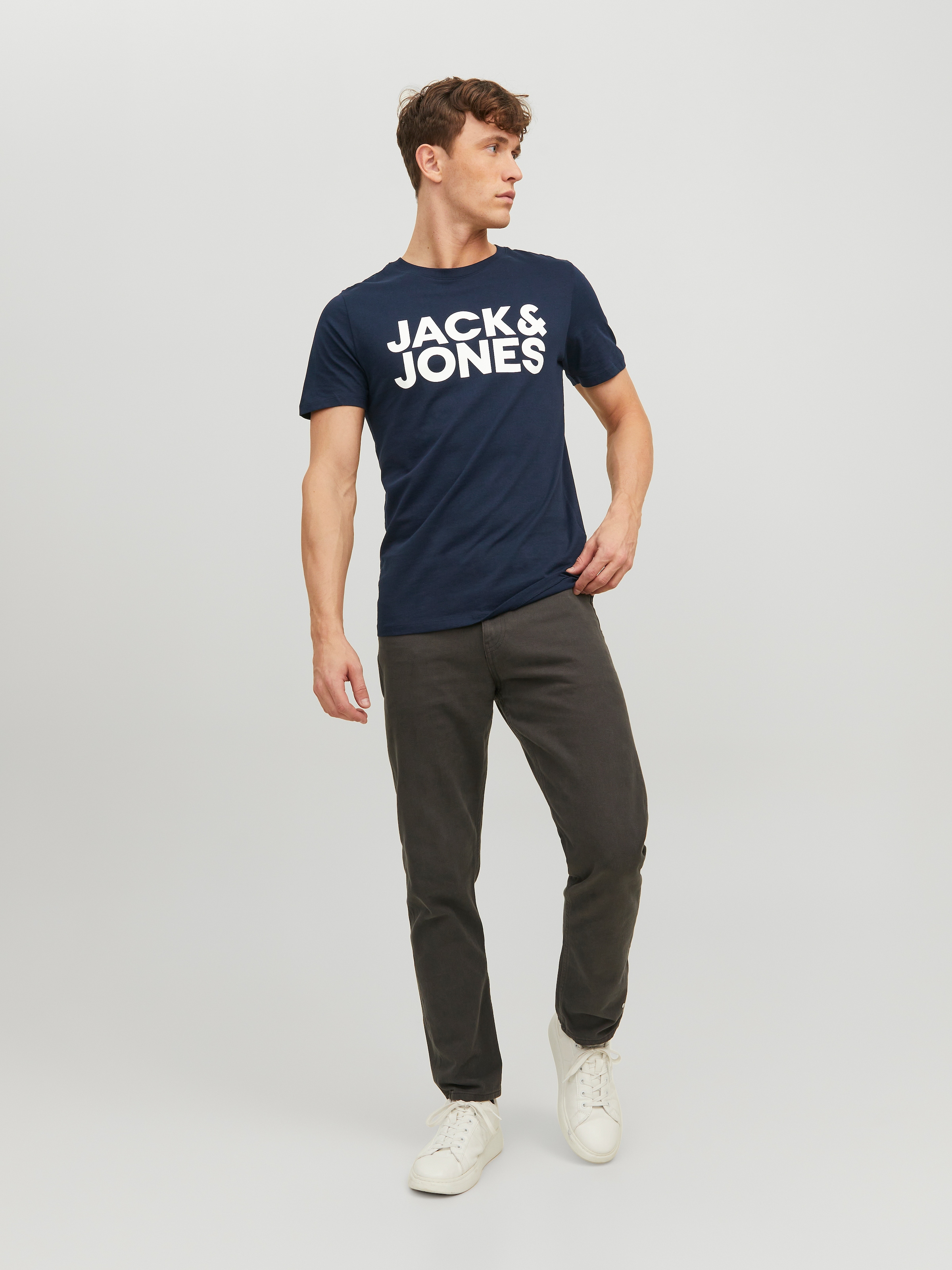 Jack & Jones T-Shirt »JJECORP Herren-Tee mit figurbetonter Silhouette« bedruckt, modisch, schmal, Baumwolle, Rundhals