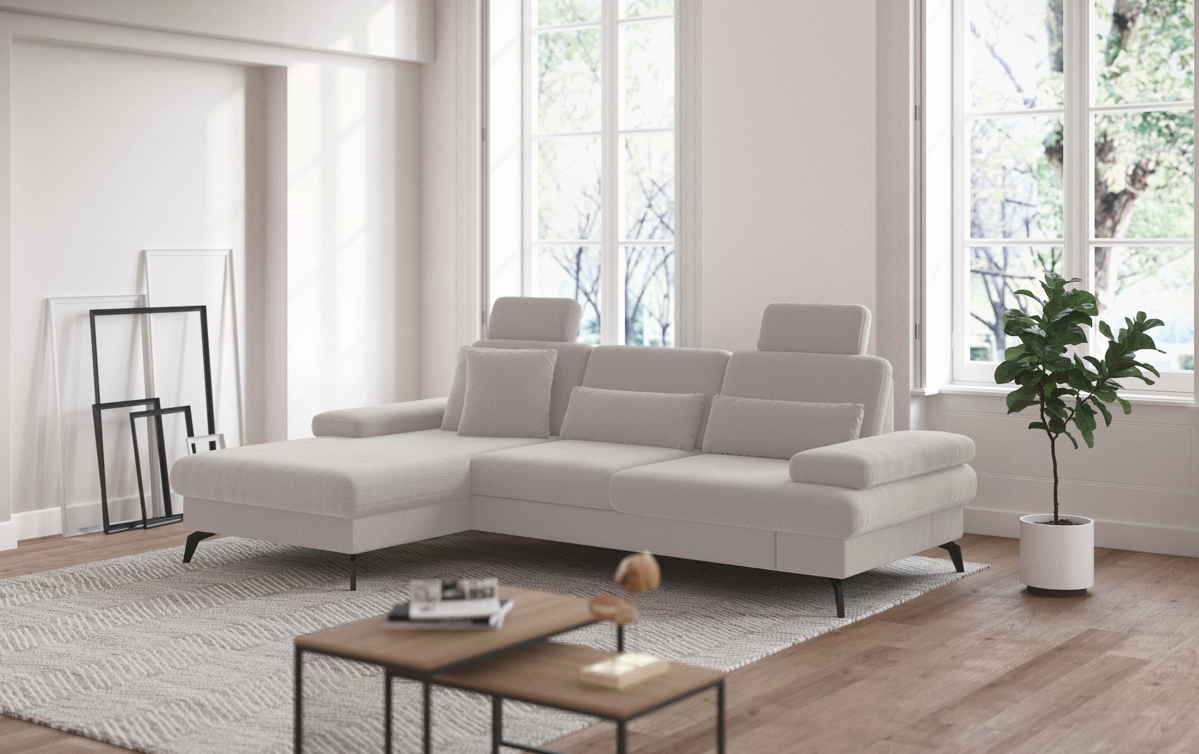 sit&more Ecksofa »Morris L-Form, inkl. Sitztiefenverstellung«, wahlweise mit Armteilverstellung, Bettfunktion & Bettkasten