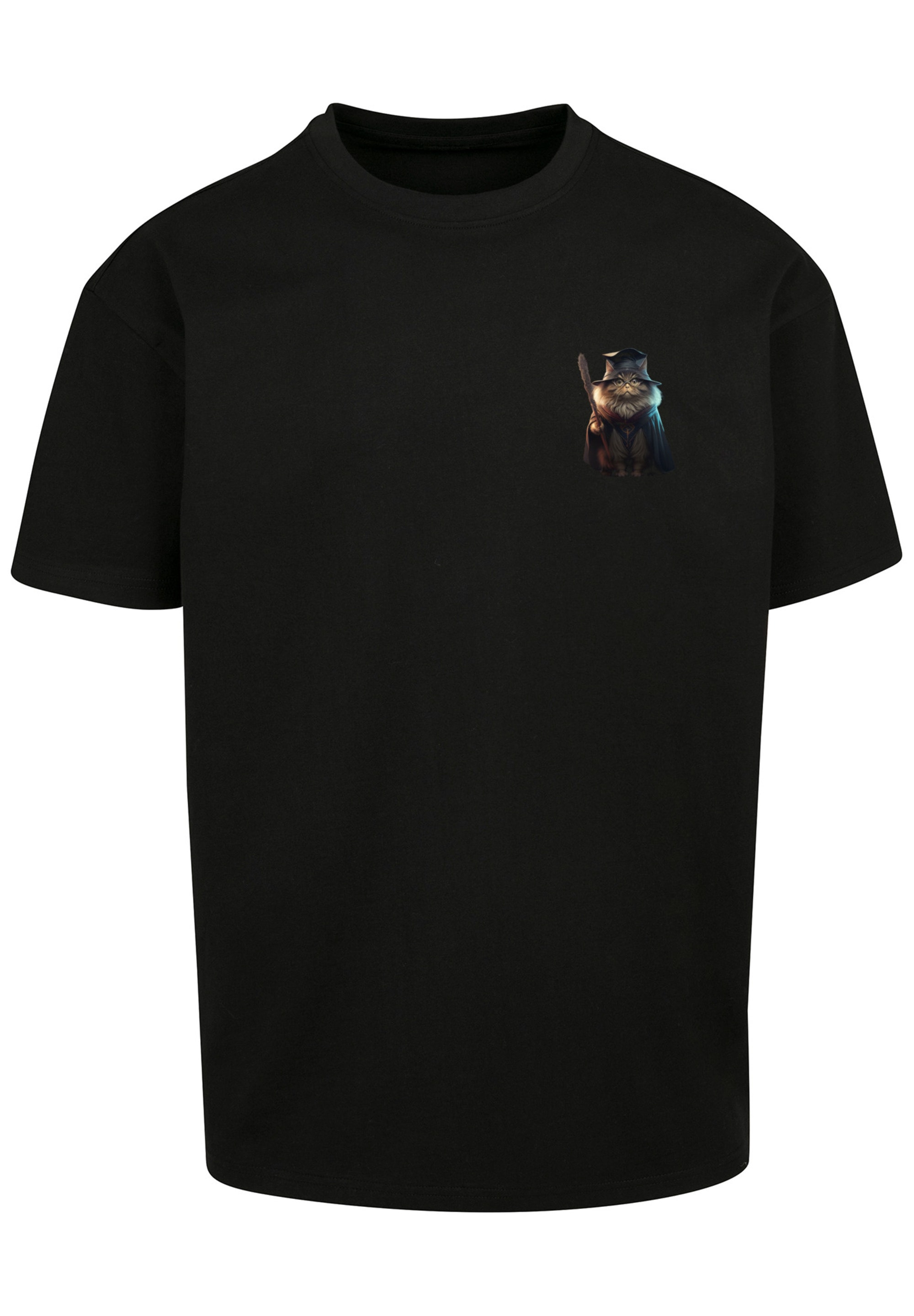 F4NT4STIC T-Shirt »Wizard Cat OVERSIZE TEE«, Print
