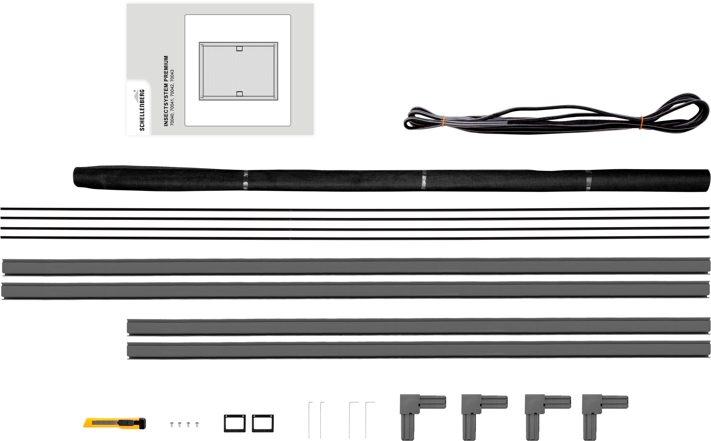 SCHELLENBERG Insektenschutz-Fensterrahmen »Fliegengitter Fenster Premium«, mit Rahmen aus Aluminium in anthrazit und weiß, 100 x 120 cm