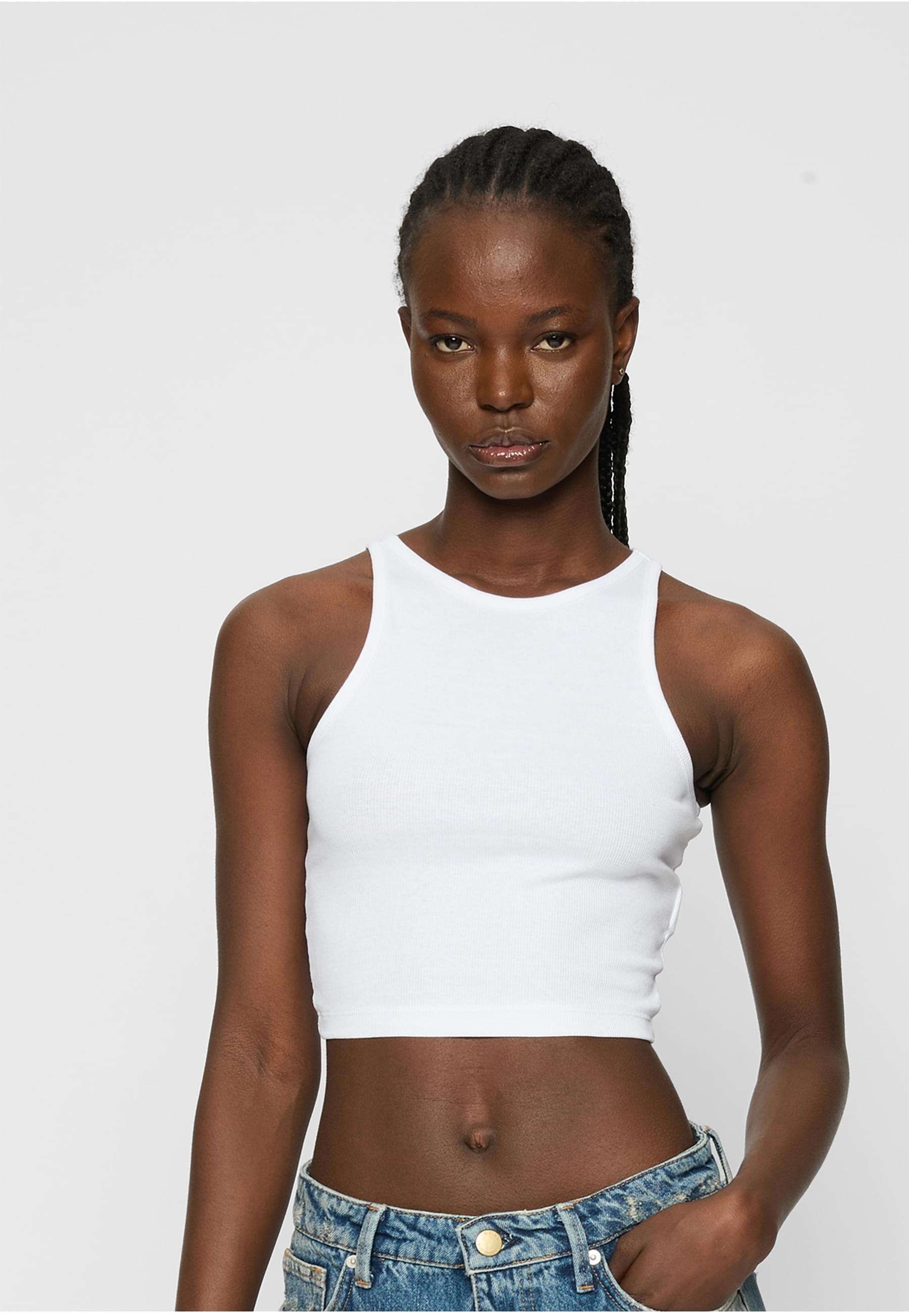 URBAN CLASSICS Muskelshirt »Urban Classics Ladies Organic Cropped Rib Top 2-Pack«, (1 tlg.)