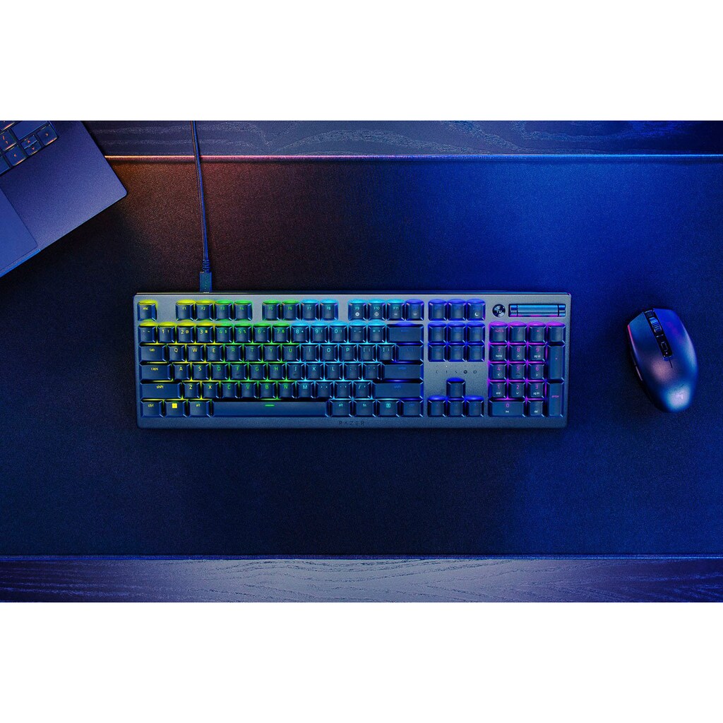 RAZER Gaming-Tastatur »Deathstalker V2«, (Gaming-Modus-Profil-Speicher-Ziffernblock-USB-Anschluss-ergonomische Form-Funktionstasten-Multimedia-Tasten-Makro-Tasten)