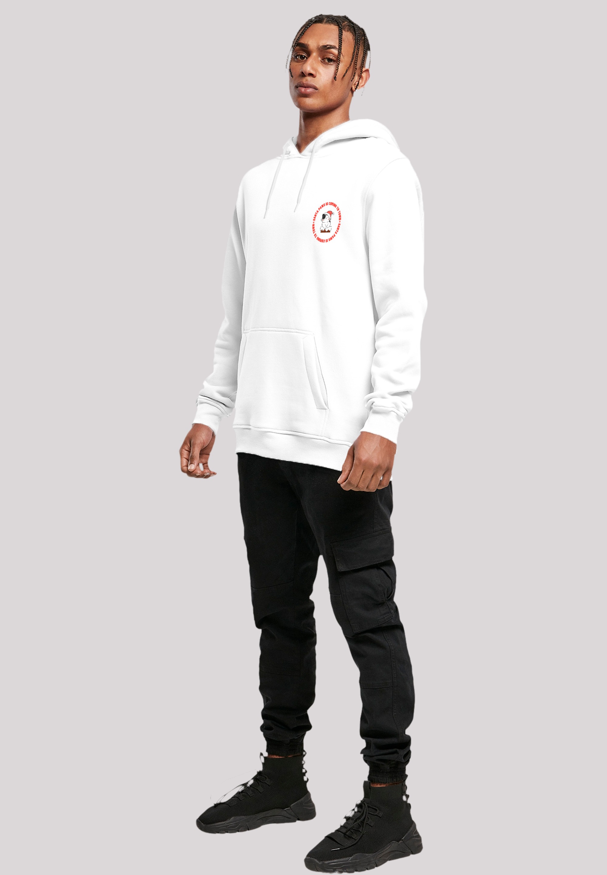 F4NT4STIC Kapuzenpullover »Sansta Paws Christmas Cat Breast«, Premium Qualität, Rock-Musik, Band