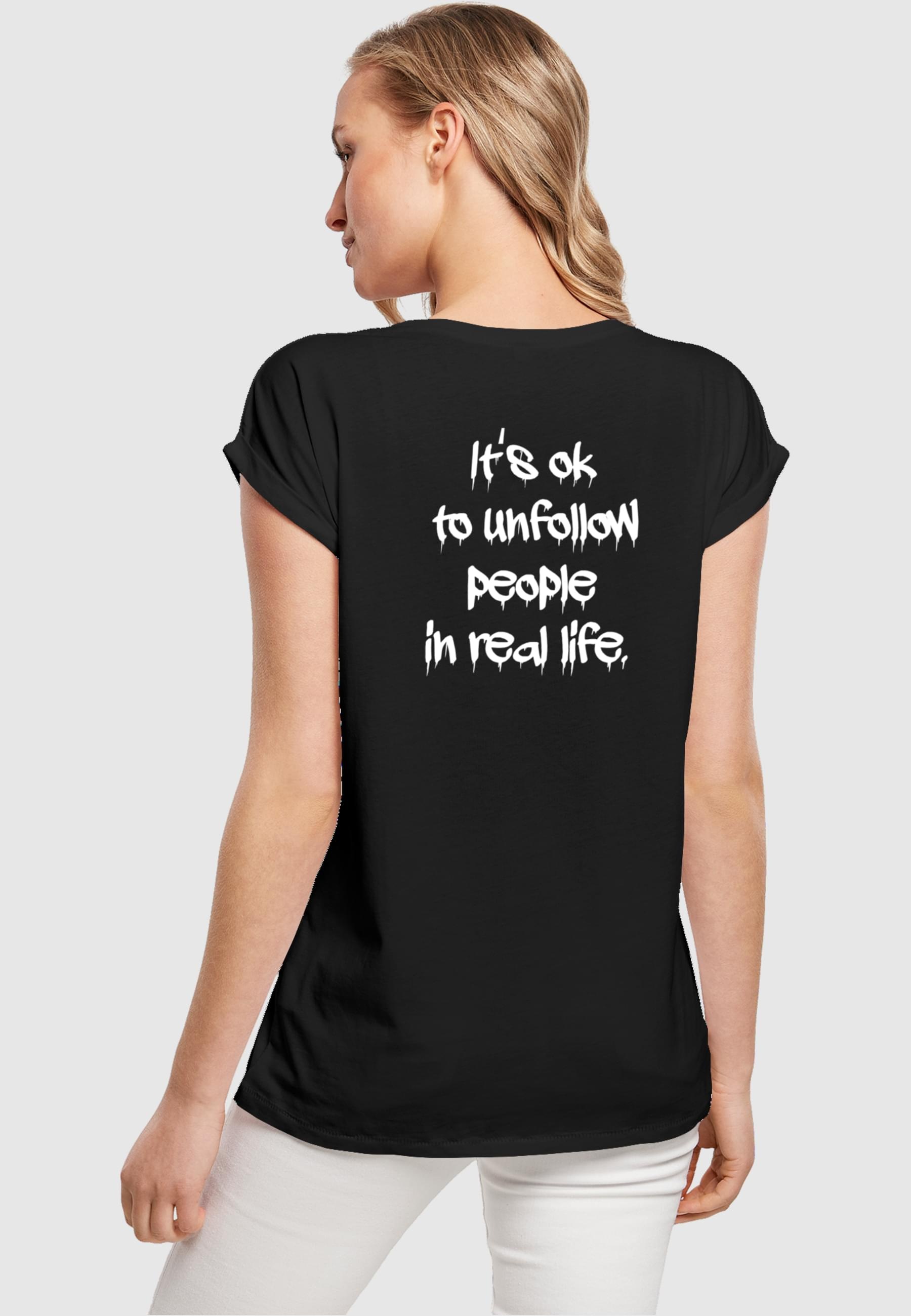 Merchcode T-Shirt »Damen Ladies Unfollow Extended Shoulder Tee«, (1 tlg.)  für bestellen | BAUR