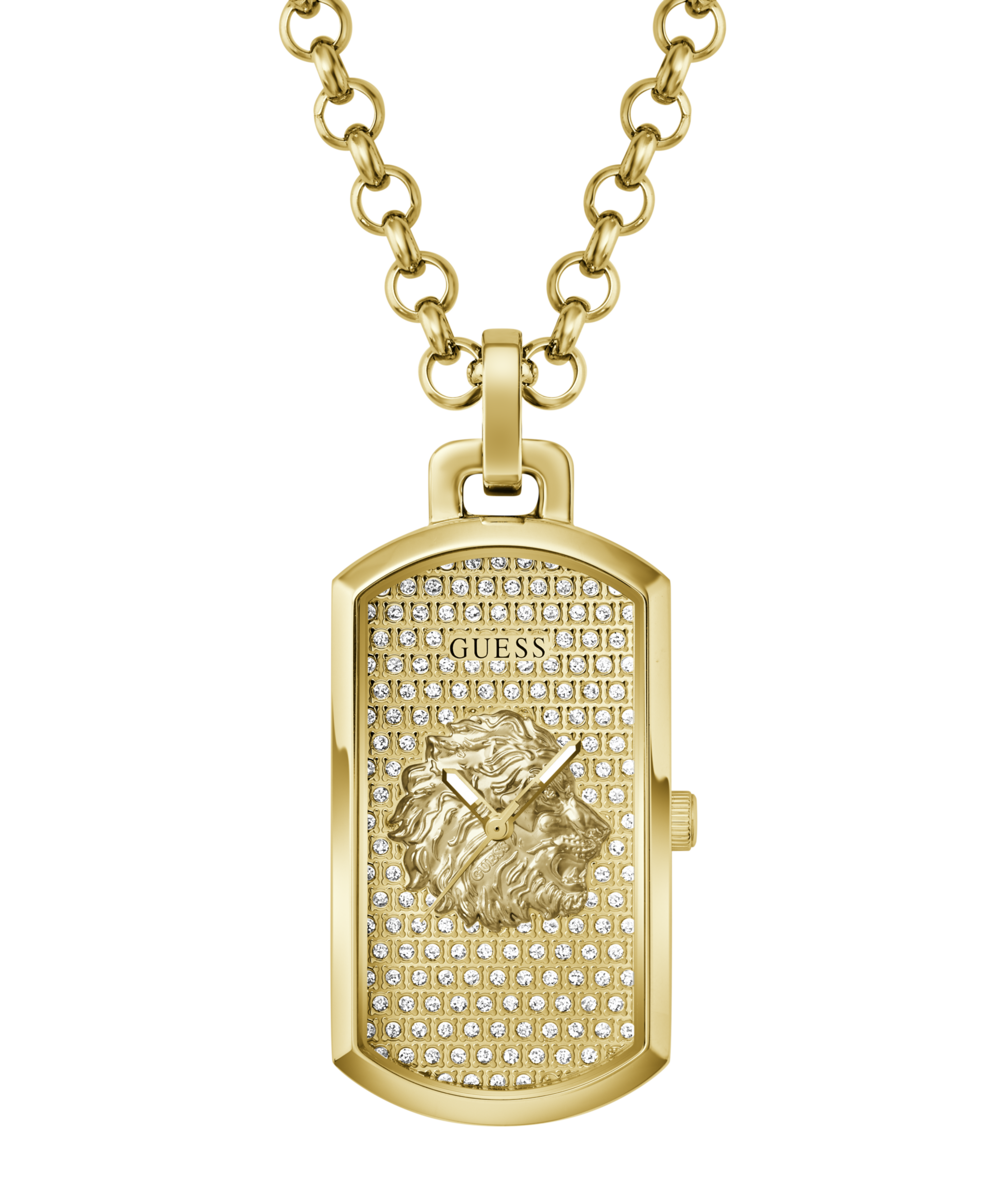 Guess Kettenuhr »KANE« Quarzuhr, Damenuhr, Herrenuhr,Kettenlänge verstellbar,Edelstahlgehäuse