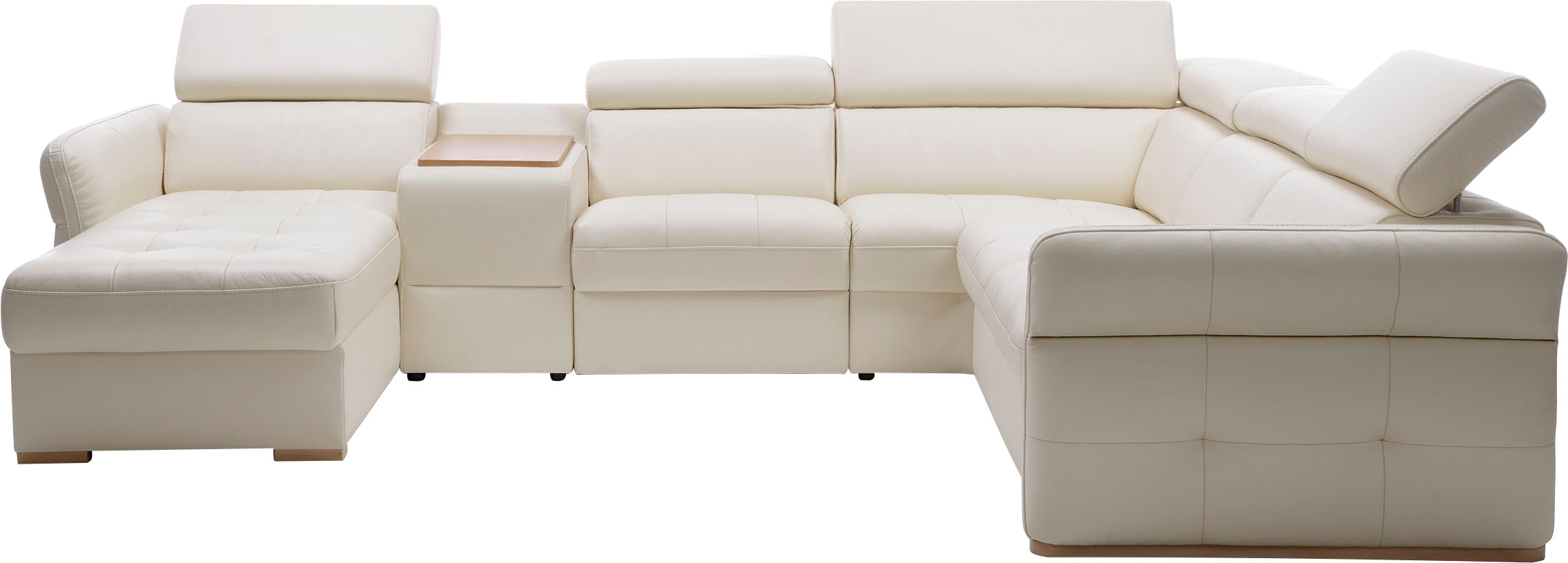 exxpo - sofa fashion Wohnlandschaft »Massimo, Familien Sofa mit viel Platz, Lederbezug, bequem, komfortabel«, U-Form, inkl. Bettfunktion, Bettkasten, elektr. Relaxfunktion