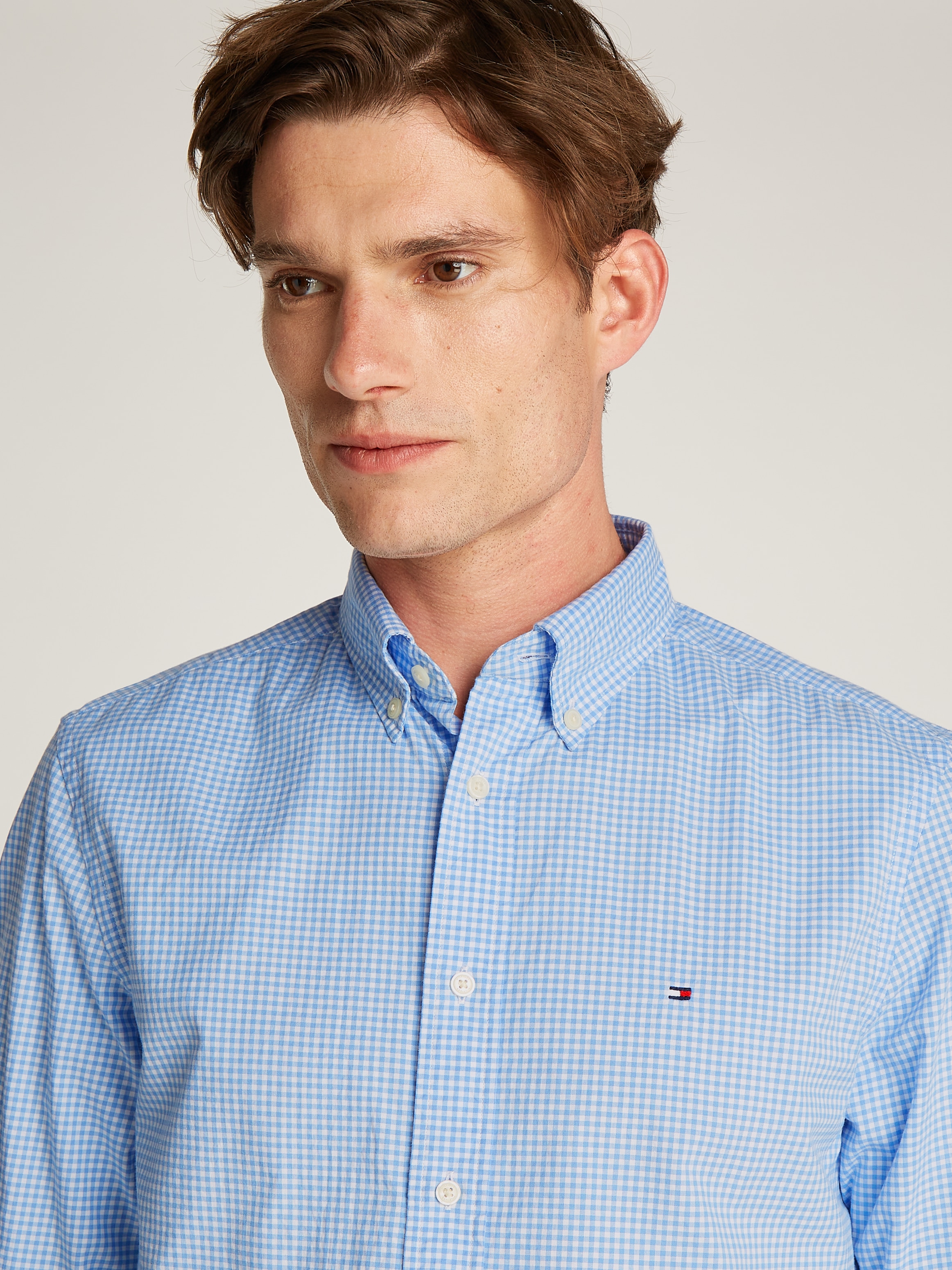 Tommy Hilfiger Businesshemd »FLEX POPLIN GINGHAM RF SHIRT«, mit Karomuster