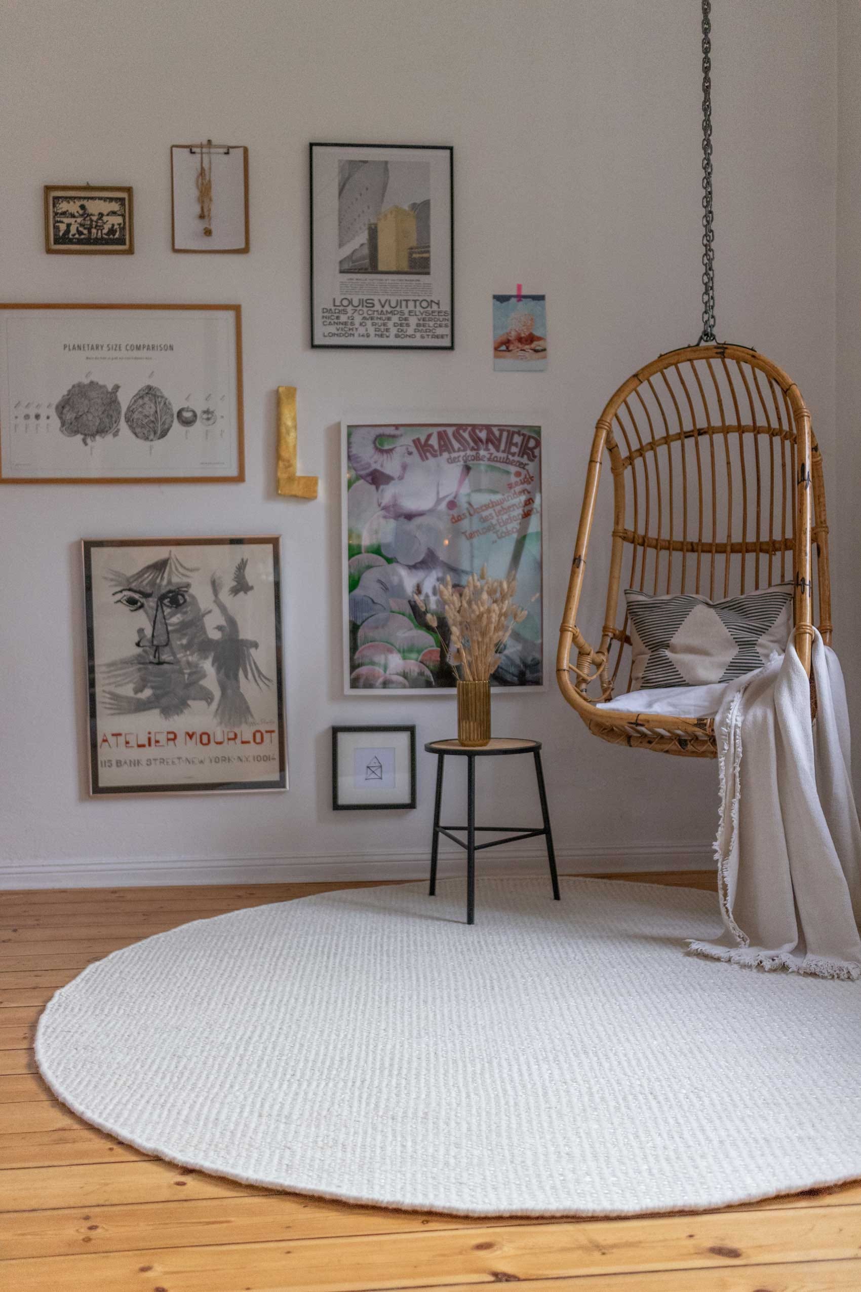 Green Looop Teppich »Toulouse« rund 10 mm Höhe Wollteppich, kurzflor, handgewebt, Wohnzimmer, natürlich