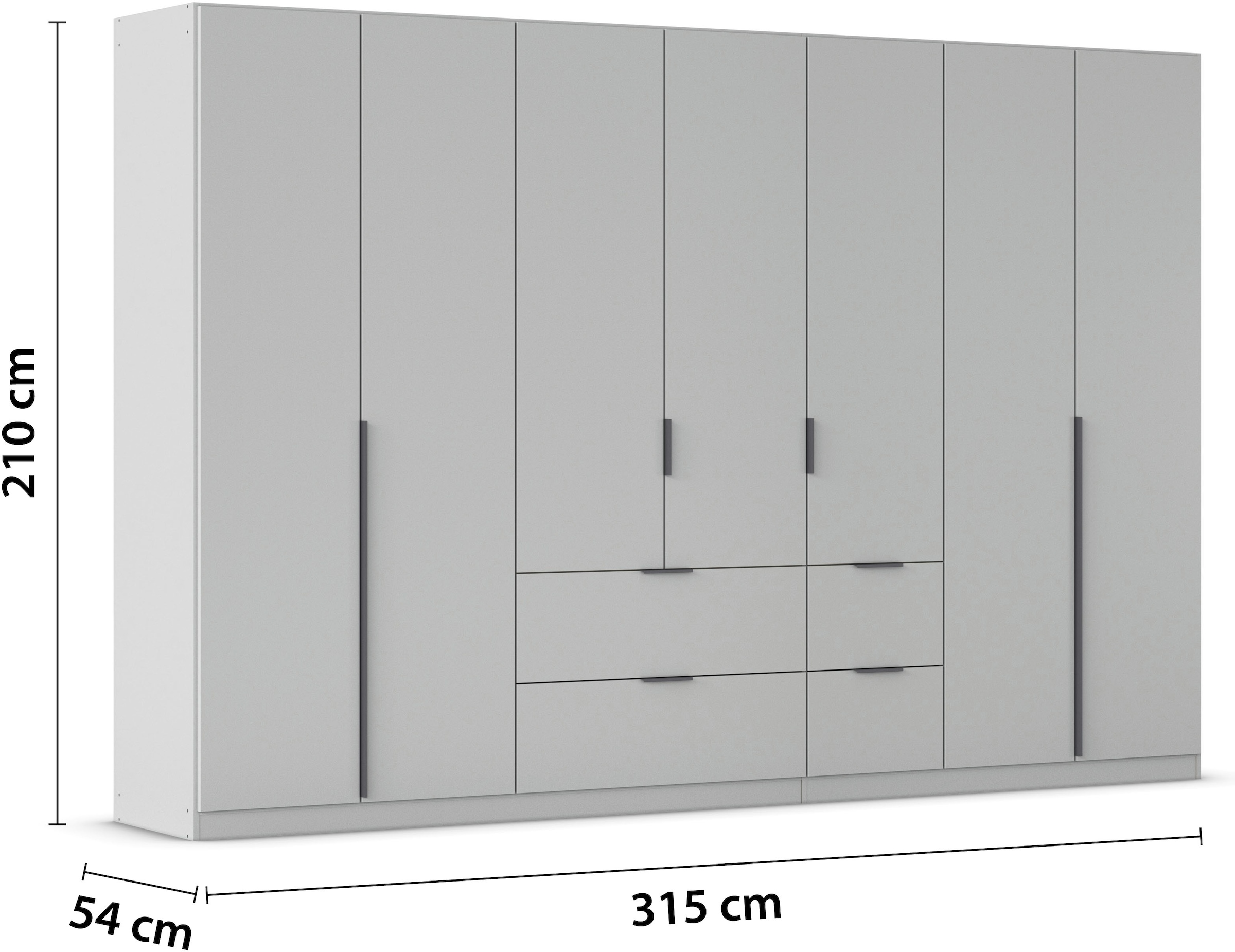 rauch Drehtürenschrank »Kleiderschrank Schrank Garderobe AGORDO mit Dekor- oder Hochglanzfront«, (in zwei Griff-Farben mit Dekor- oder Hochglanzfront), mit Außenschubkästen, in 6 Breiten und 2 Höhen MADE IN GERMANY