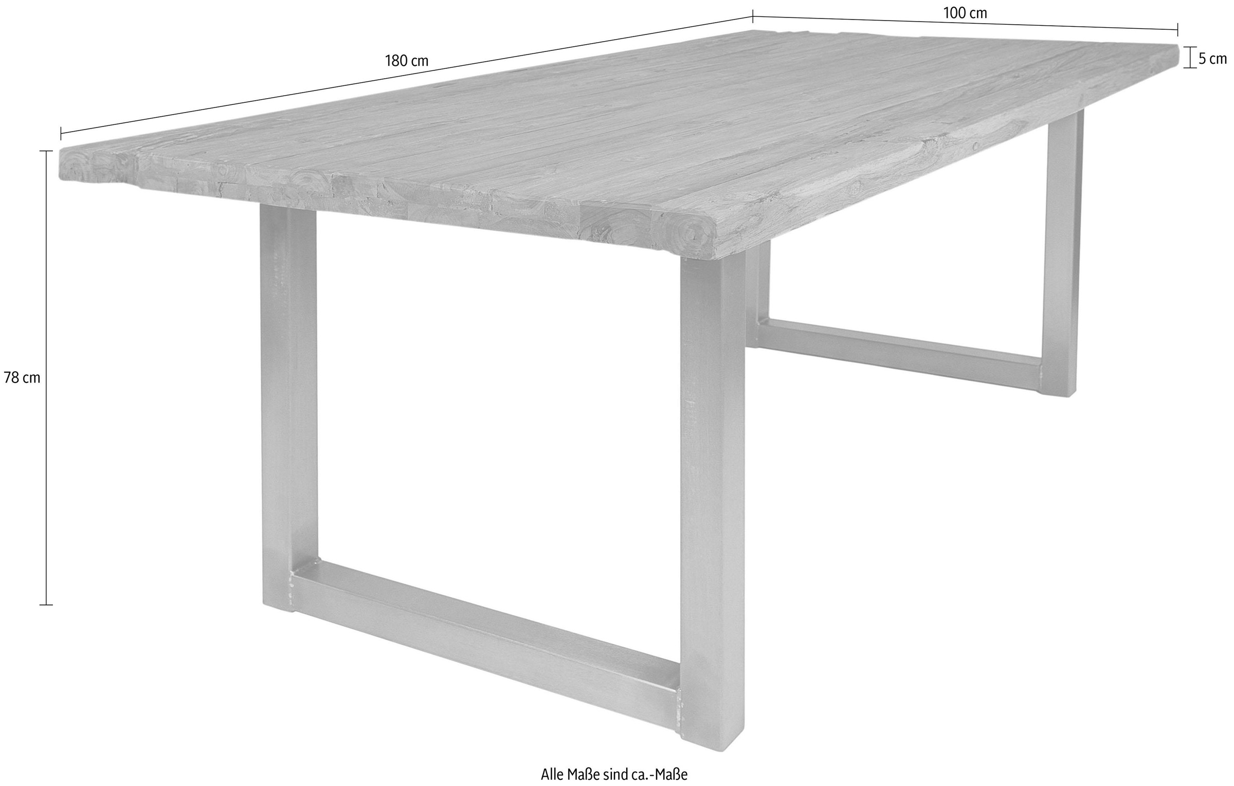 SIT Esstisch »Tops&Tables« mit rustikaler Tischplatte aus recyceltem Altholz Teak