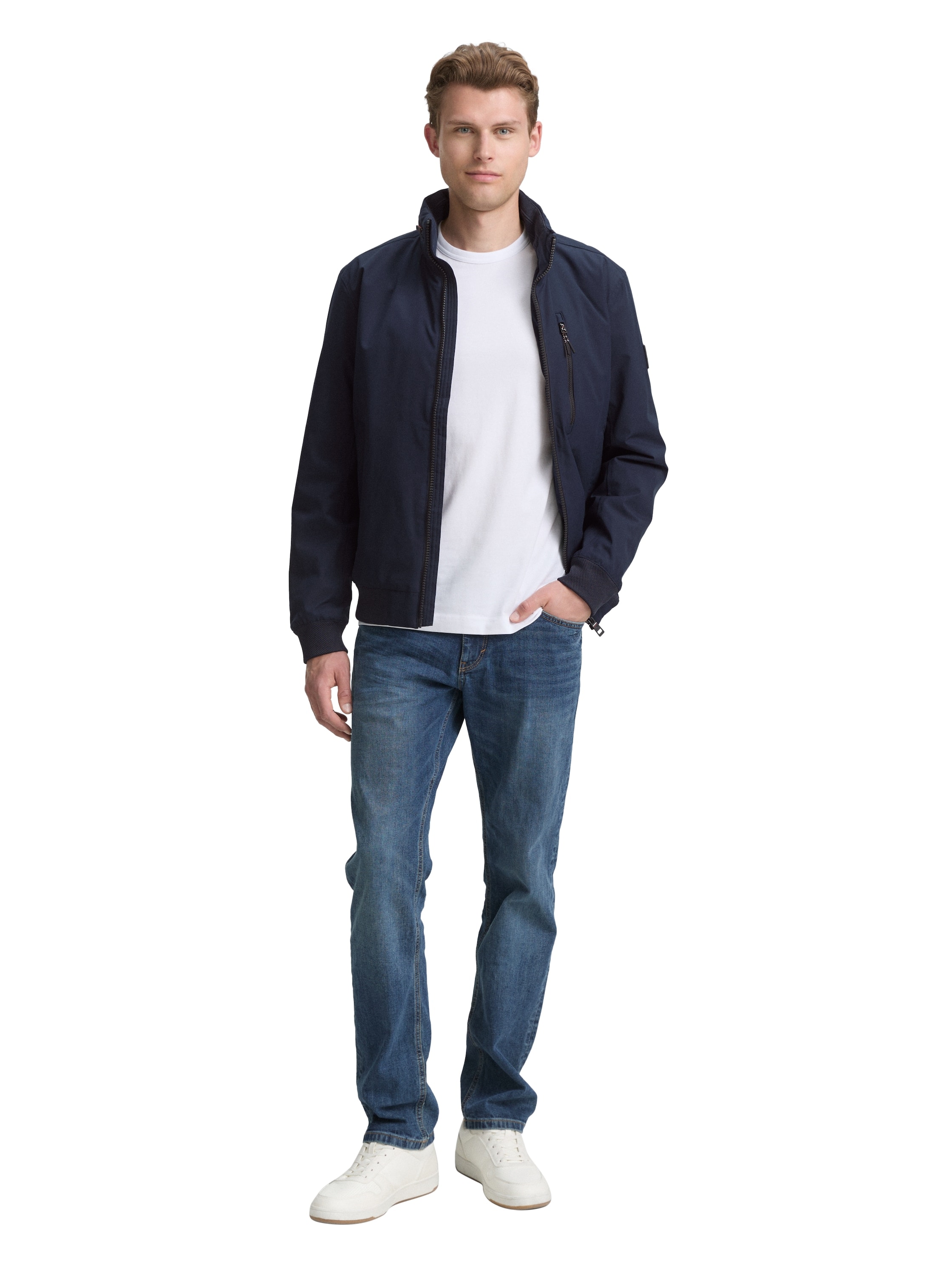 TOM TAILOR Outdoorjacke, ohne Kapuze, mit Logo Stickerei