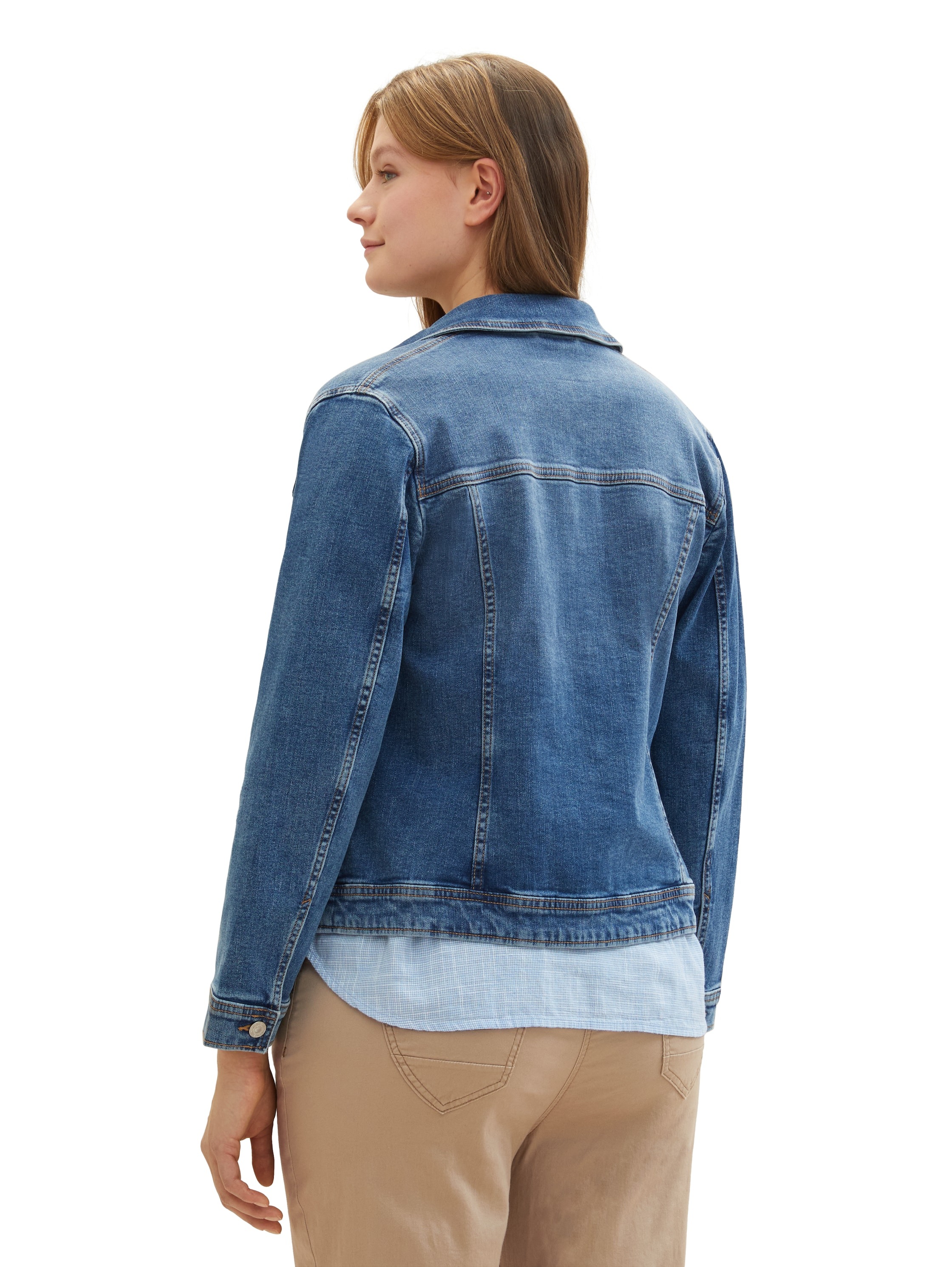 TOM TAILOR PLUS Jeansjacke, ohne Kapuze, mit Knopfleiste und Stretch günstig online kaufen