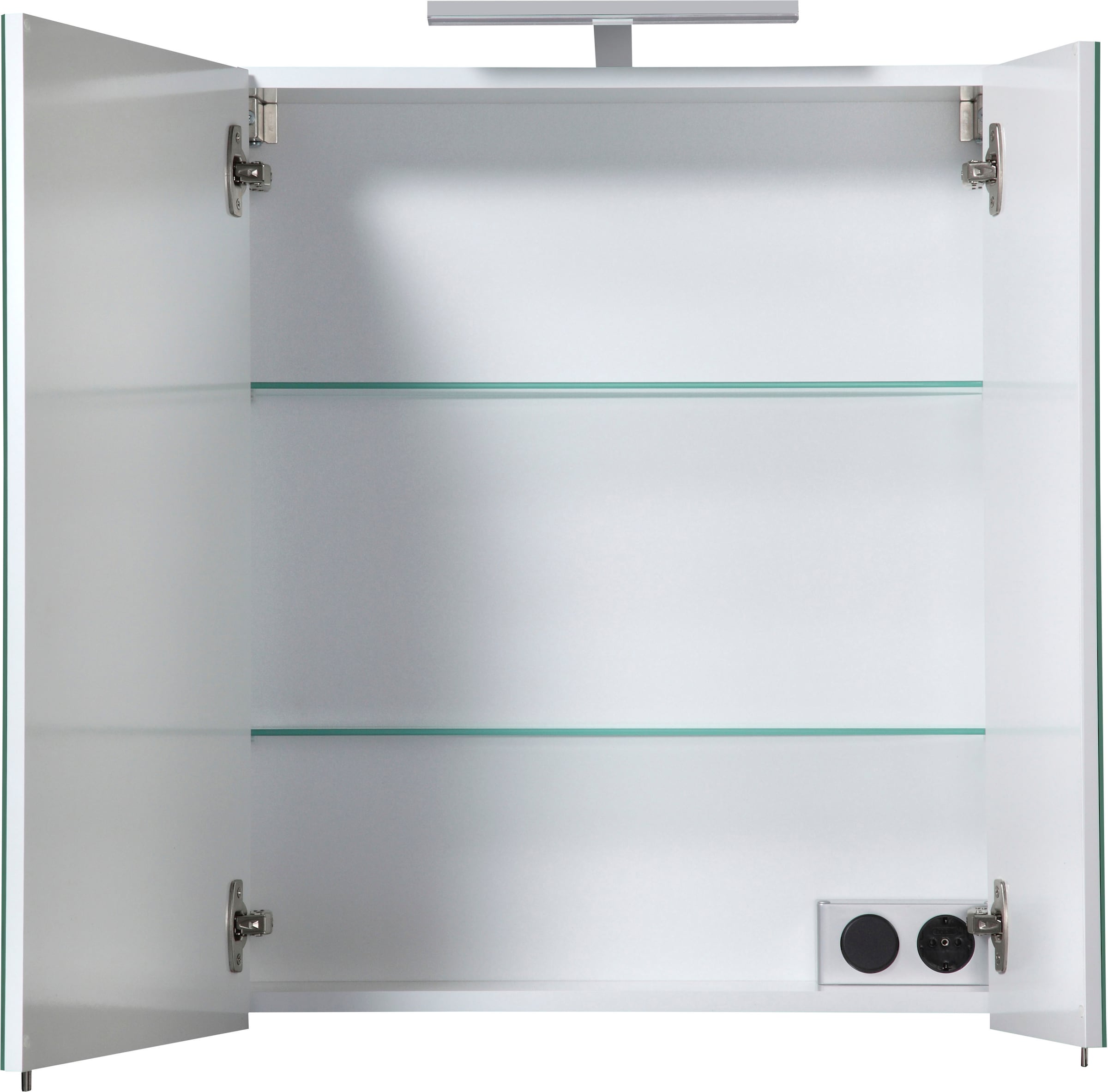 welltime Spiegelschrank »Torino«, Breite 60 cm, 2-türig, LED-Beleuchtung, Schalter-/Steckdosenbox