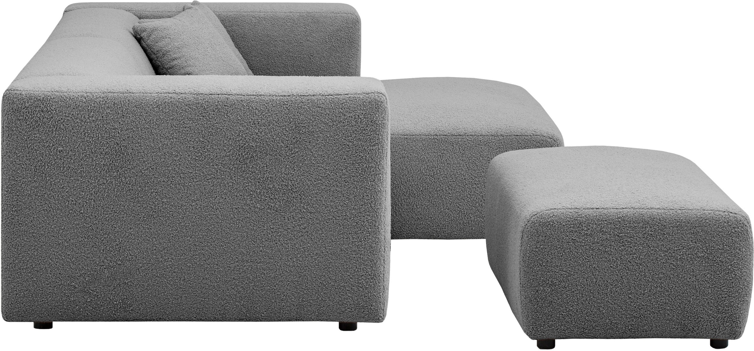 andas Polsterecke »BAKELS, Ecksofa-Set mit Hocker, L-Form mit Schlaffunktion«, Ecksofa-Set (incl. Hocker) im trendigen Megacord