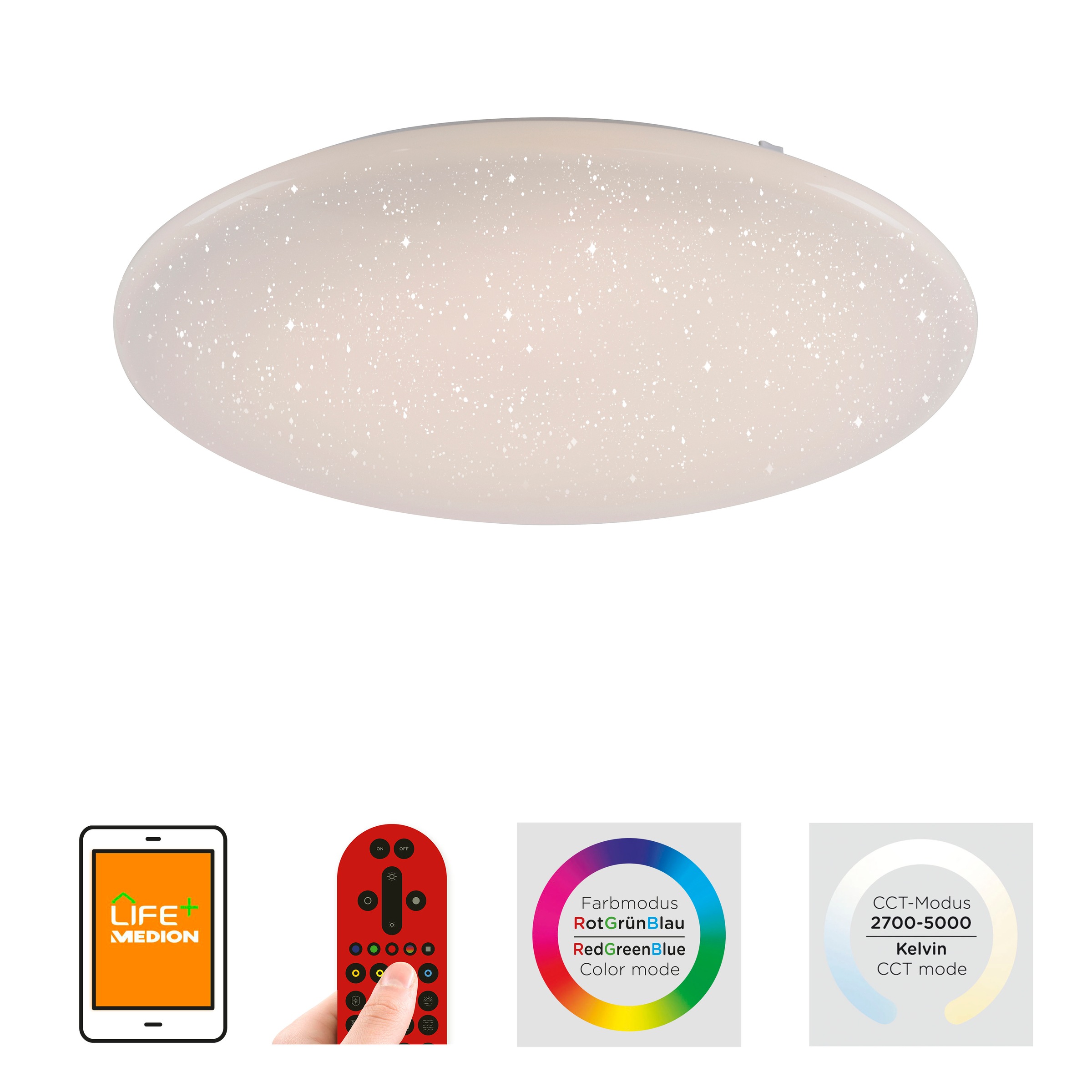 JUST LIGHT LED Deckenleuchte »Ls-URANUS«, 1 flammig, Leuchtmittel LED-Board | LED fest integriert, Smarthome fähig