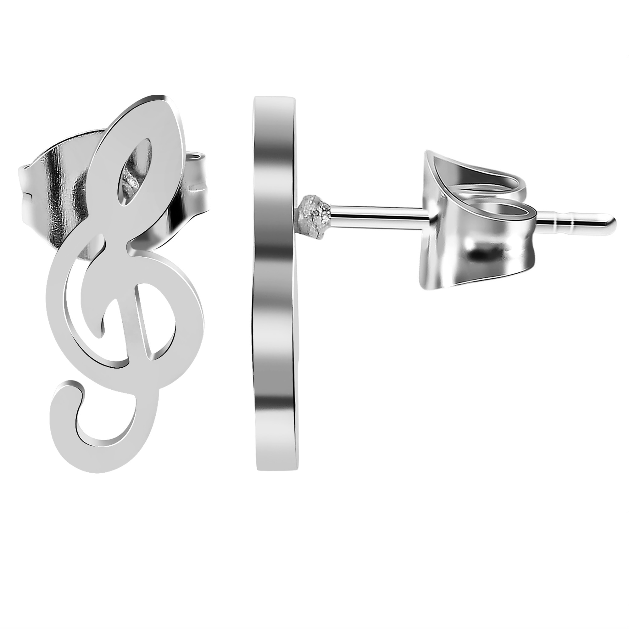 Adelia´s Paar Ohrhänger »Damen Ohrstecker Notenschlüssel Musiknote aus Edelstahl«