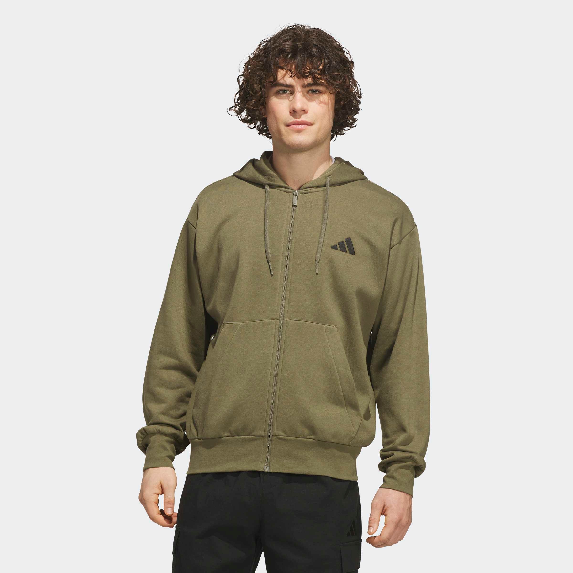 adidas Sportswear Kapuzensweatjacke "M FEELCOZY FZ" mit angesetzten Bündchen an Ärmeln und Rumpf, in normaler Schnittform