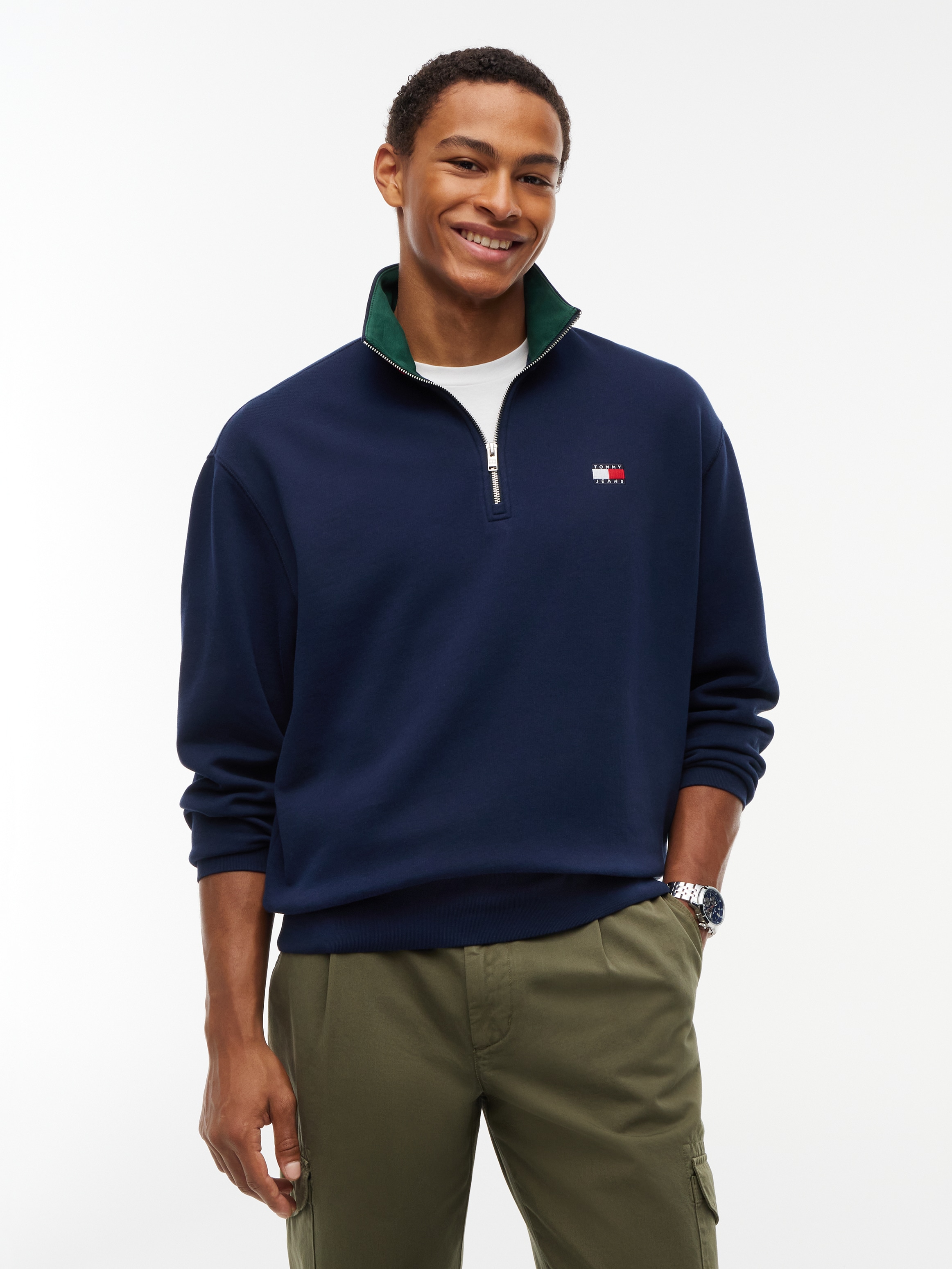 Tommy Jeans Sweatshirt "RELAXED BRANDED COLLAR", Relaxed fit mit Troyer-Kragen